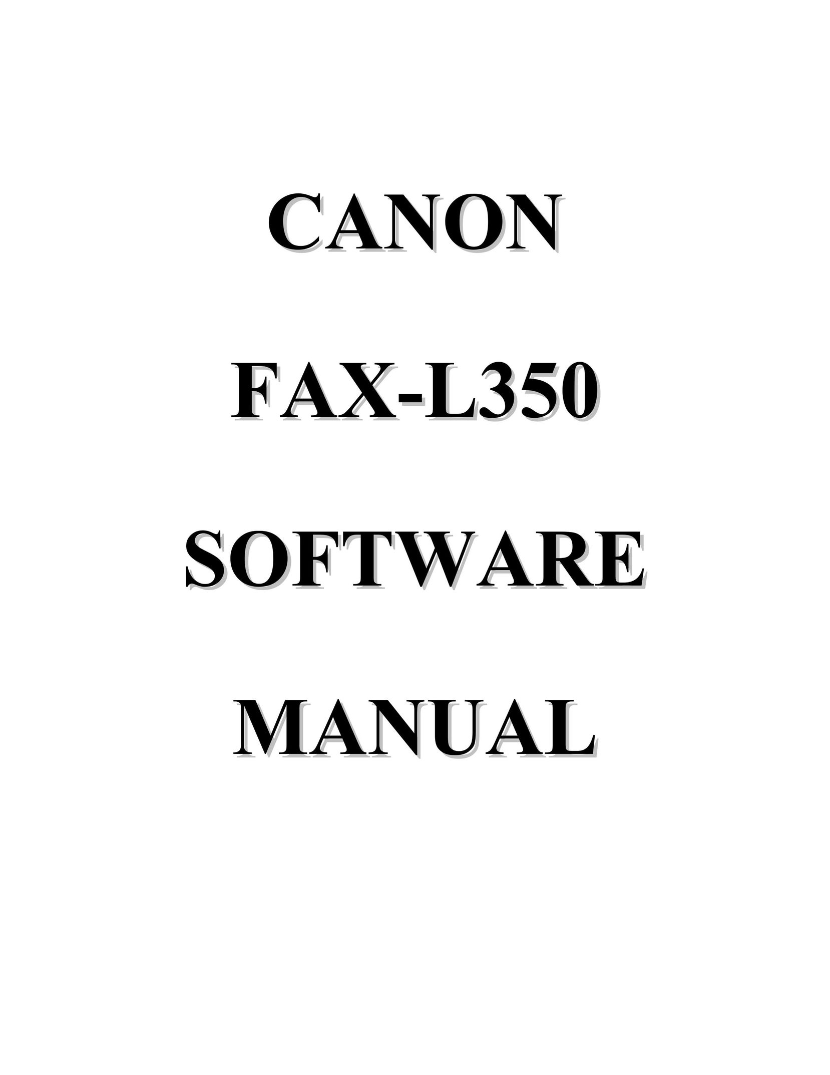 Canon FAX-L350 Fax Machine User Manual