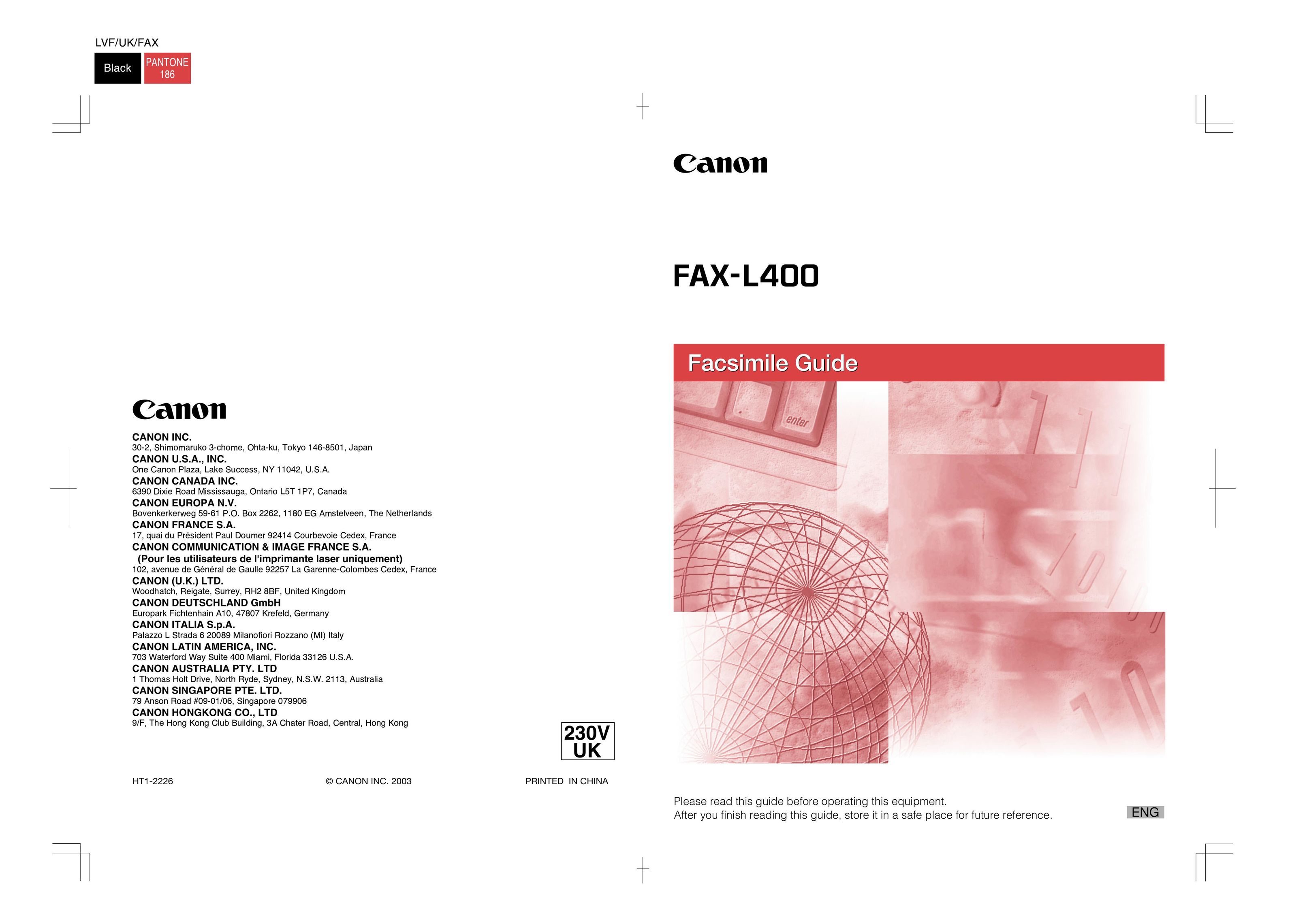 Canon FAX-L400 Fax Machine User Manual