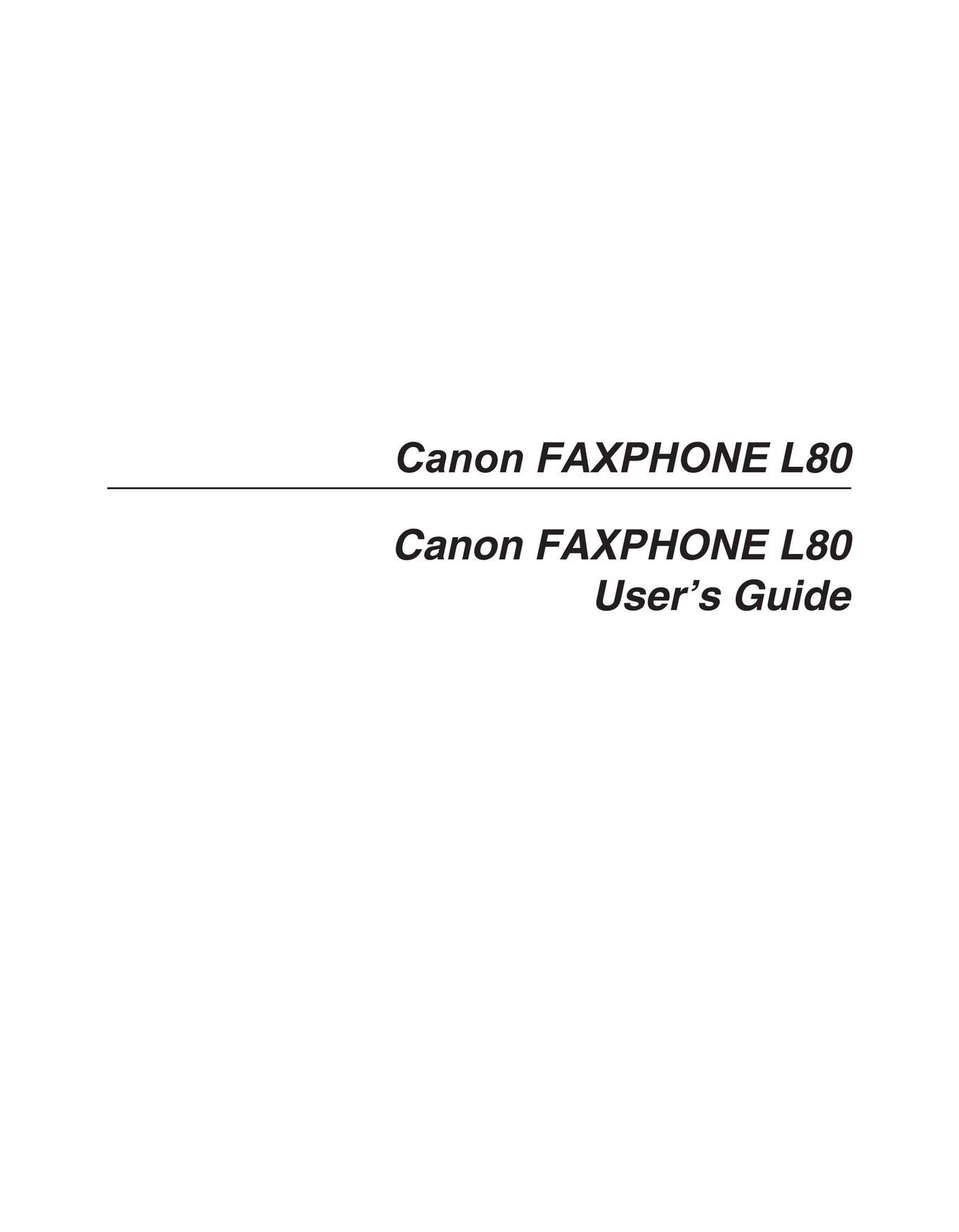 Canon H12250 Fax Machine User Manual