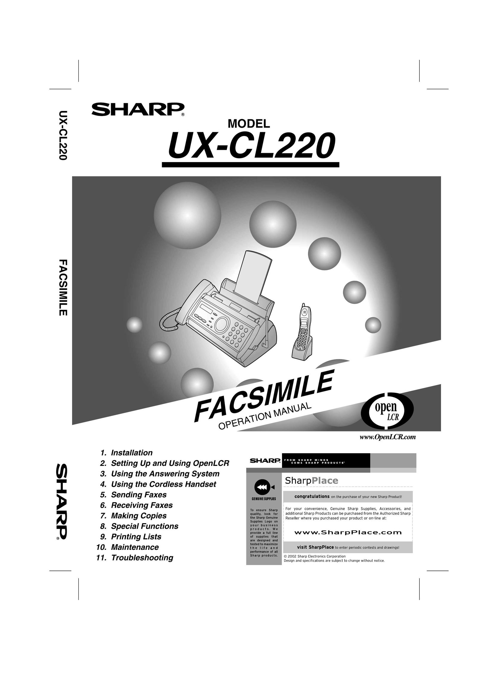 GE UX-CL 220 Fax Machine User Manual