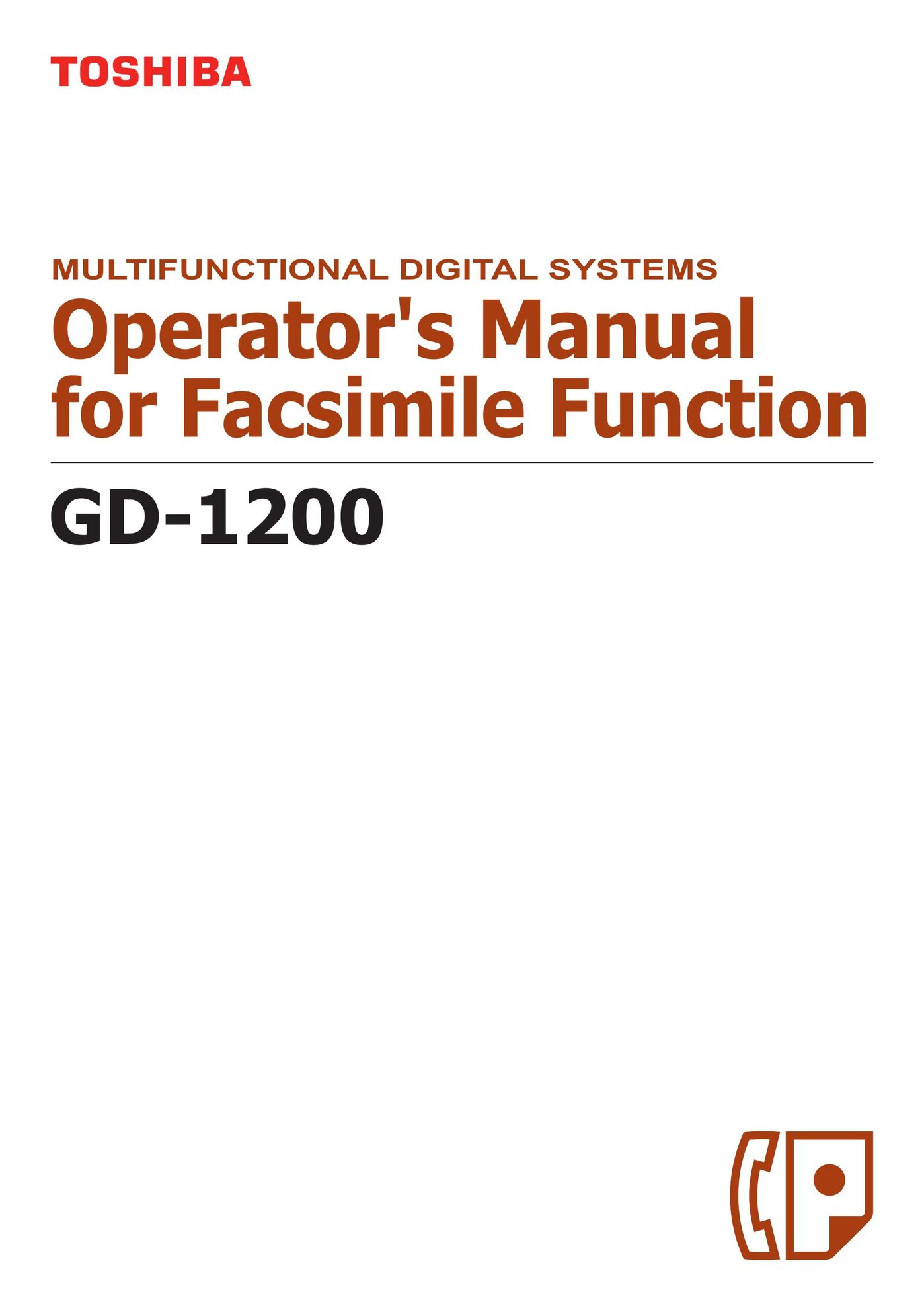 Hitachi GD-1200 Fax Machine User Manual