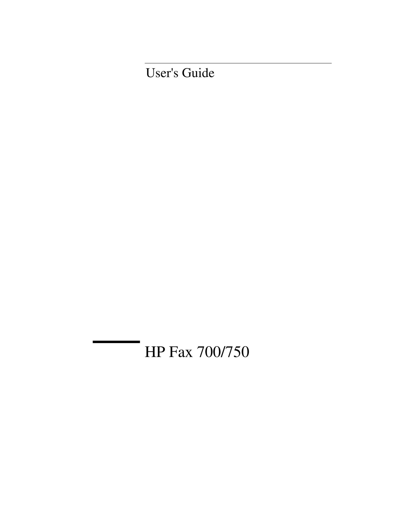 HP (Hewlett-Packard) 700 Fax Machine User Manual
