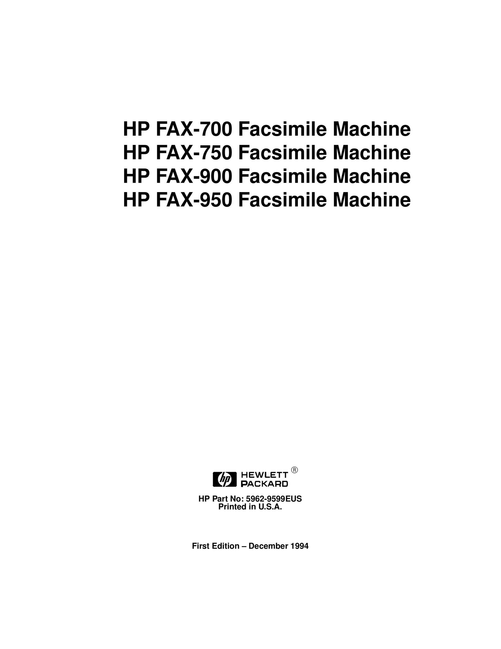 HP (Hewlett-Packard) HP FAX-750 Fax Machine User Manual