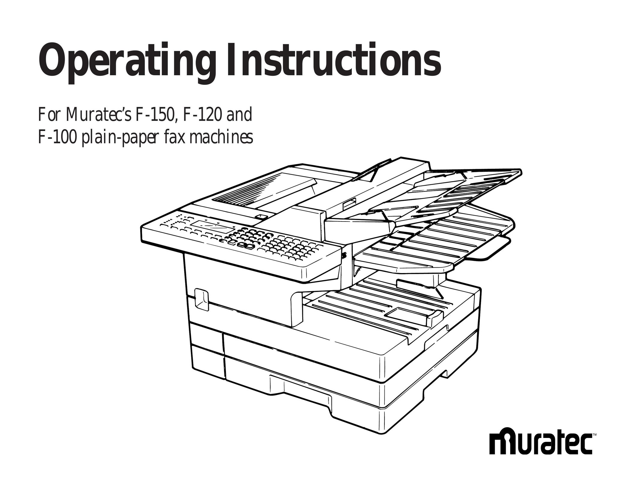 Muratec F-100 Fax Machine User Manual