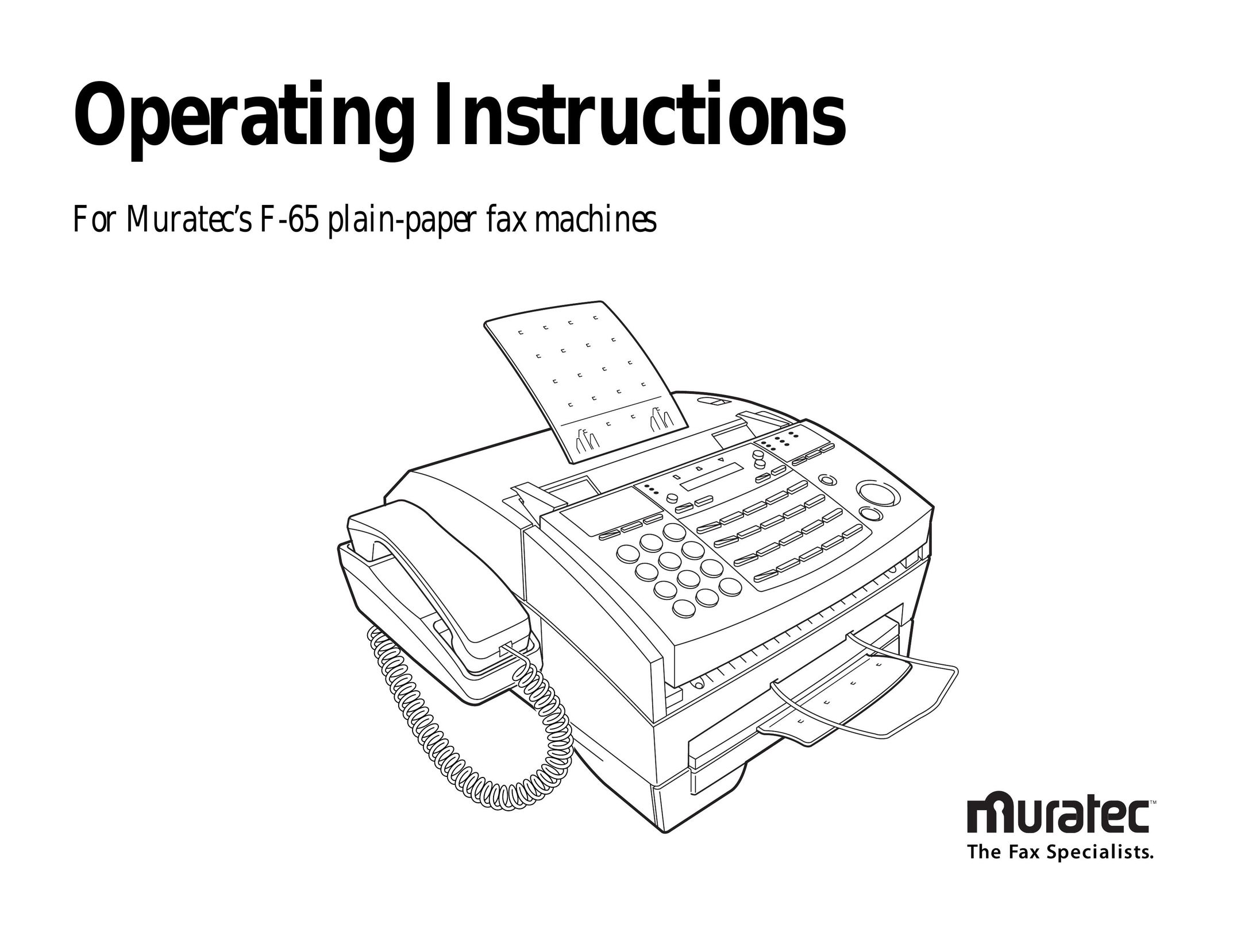 Muratec F-65 Fax Machine User Manual
