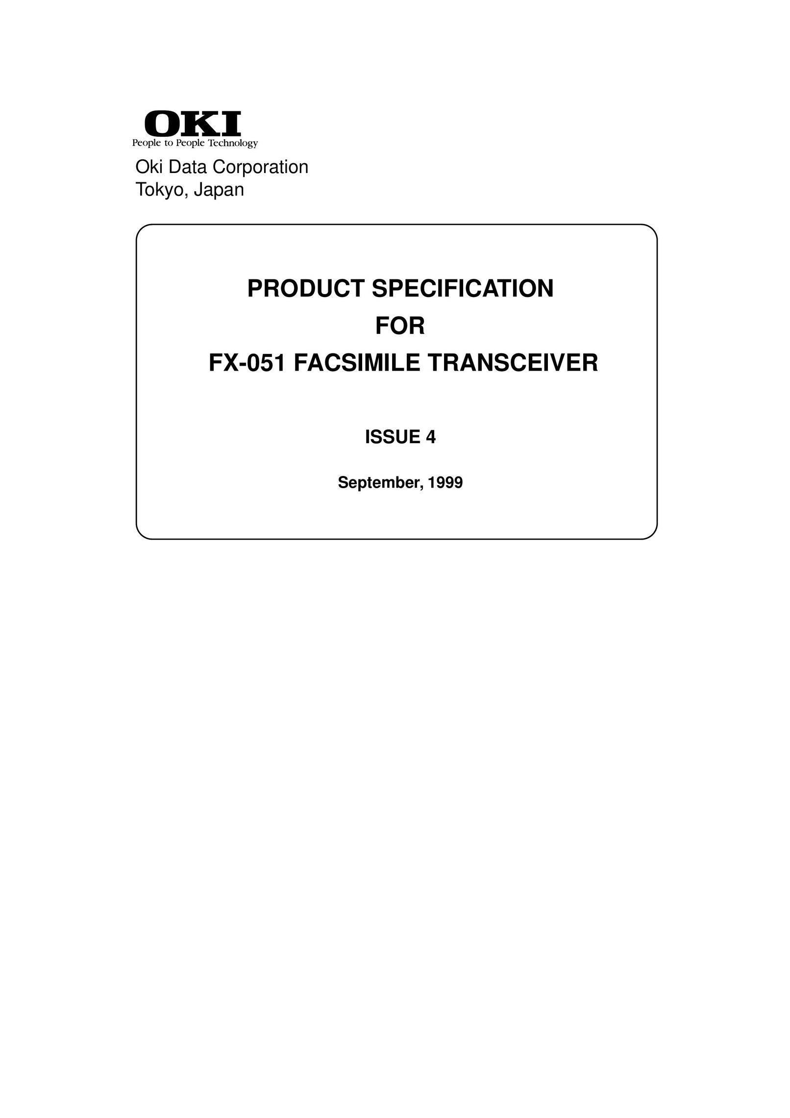 Oki FX-051 Fax Machine User Manual
