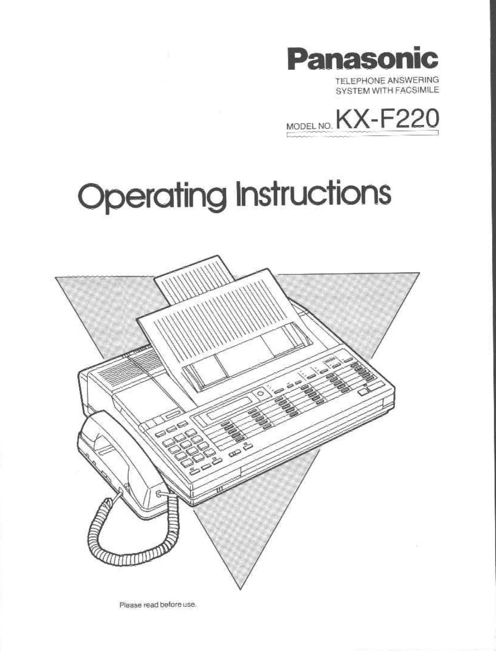 Panasonic KX-F220 Fax Machine User Manual
