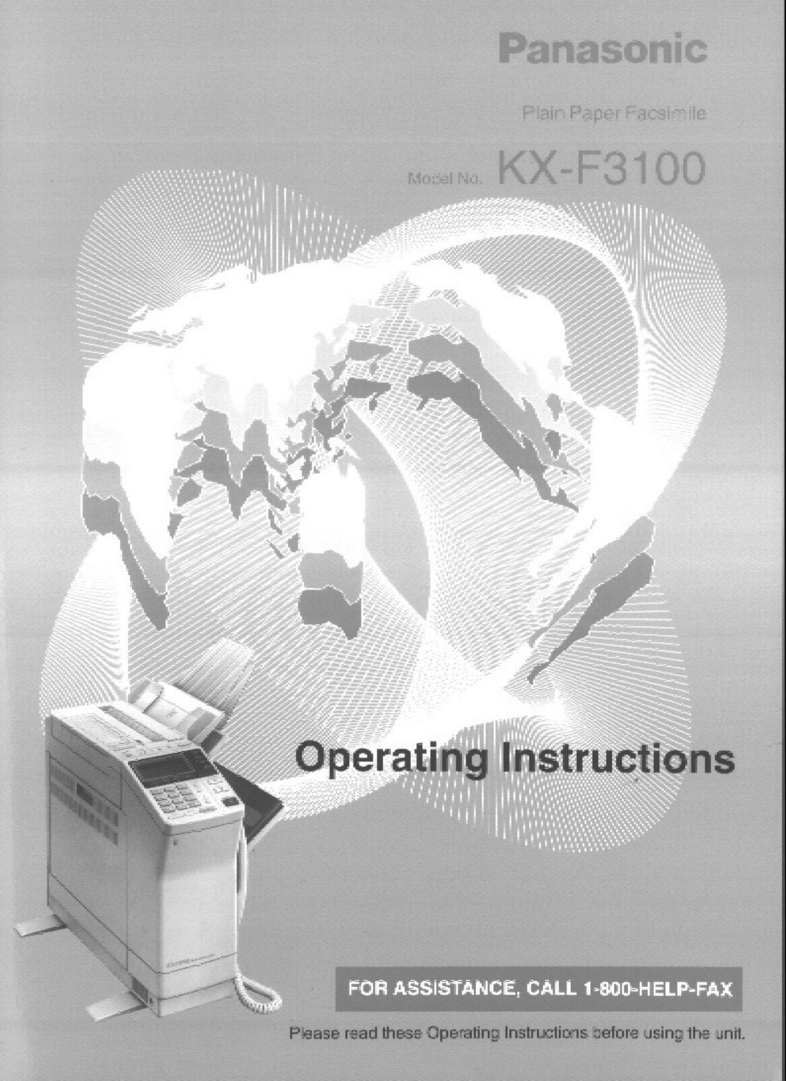 Panasonic KX-F3100 Fax Machine User Manual