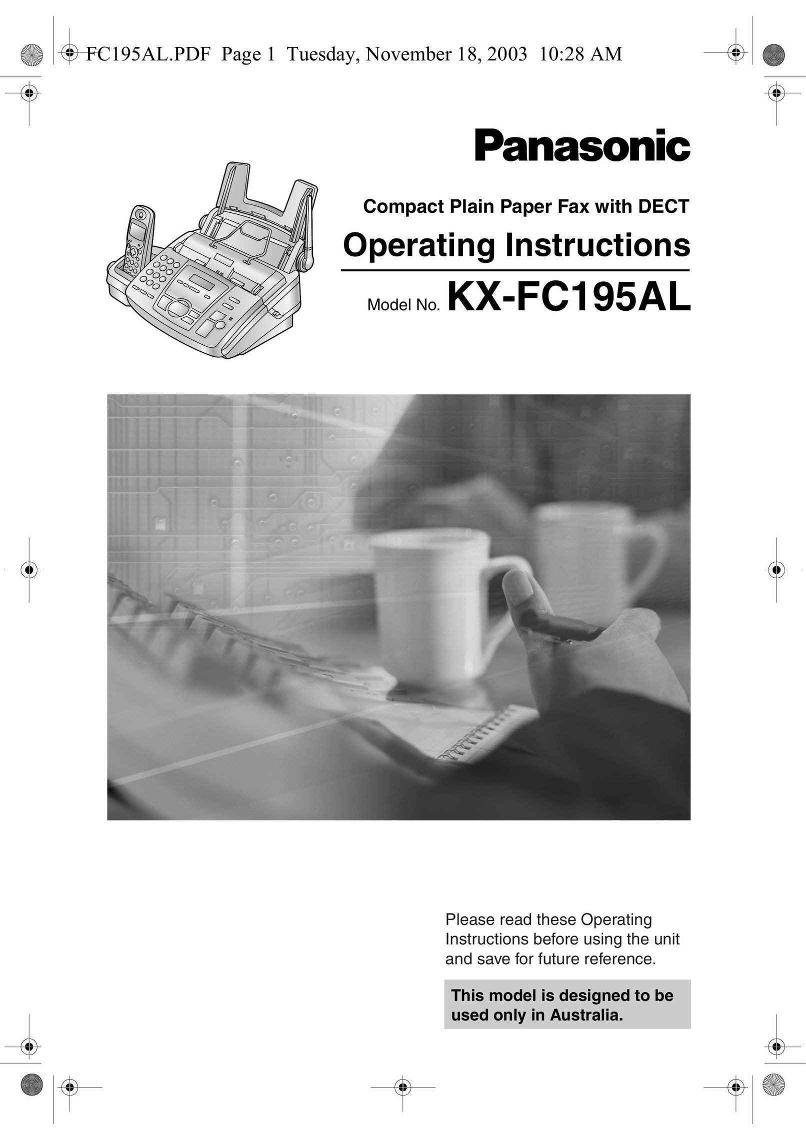 Panasonic KX-FC195AL Fax Machine User Manual