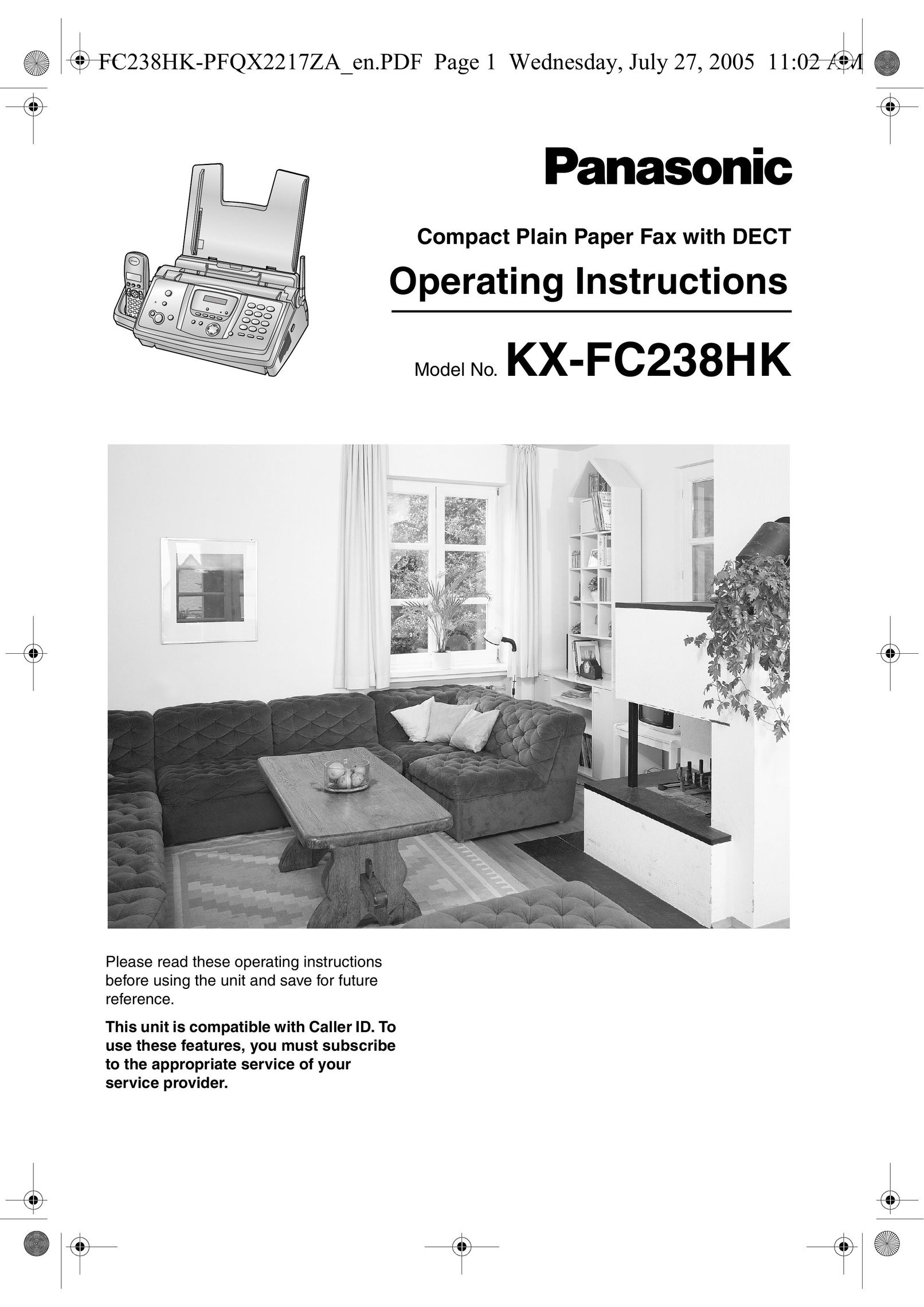 Panasonic KX-FC238HK Fax Machine User Manual