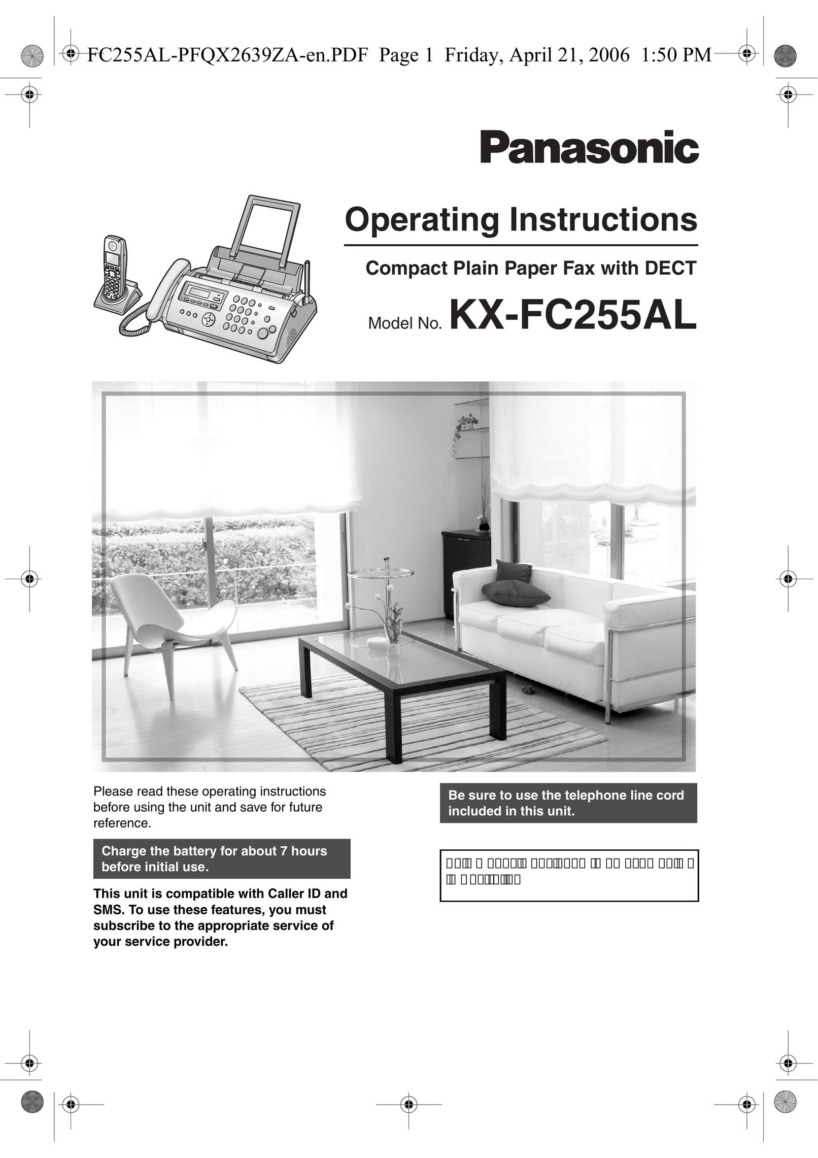 Panasonic KX-FC255AL Fax Machine User Manual
