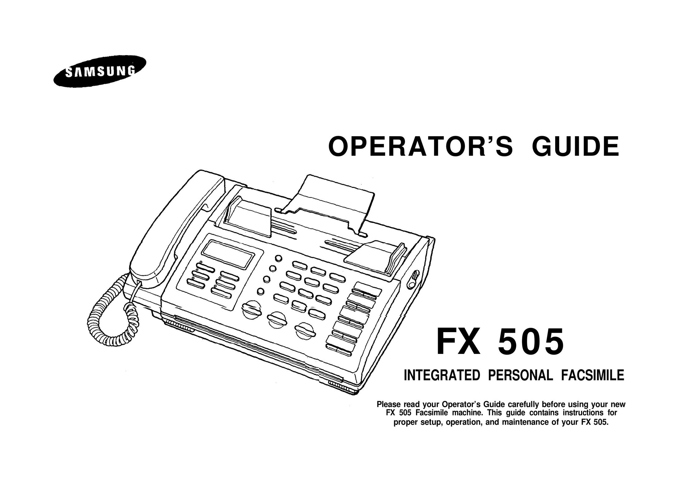 Samsung FX 505 Fax Machine User Manual