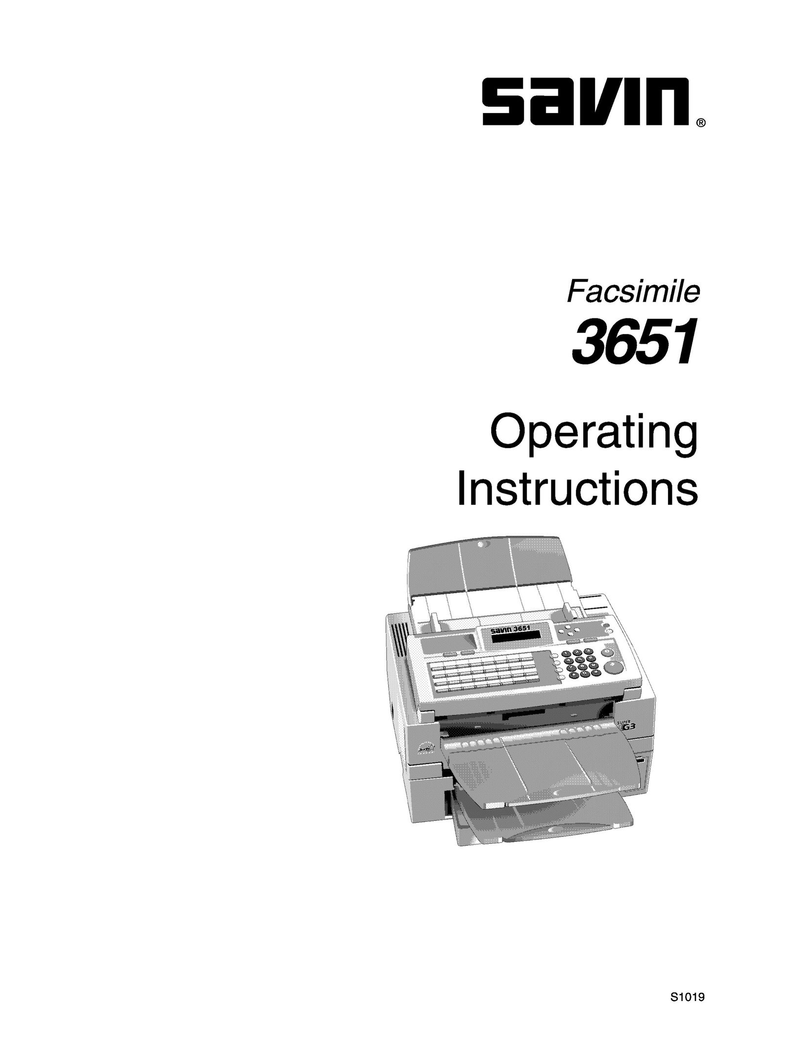Savin 3651 Fax Machine User Manual