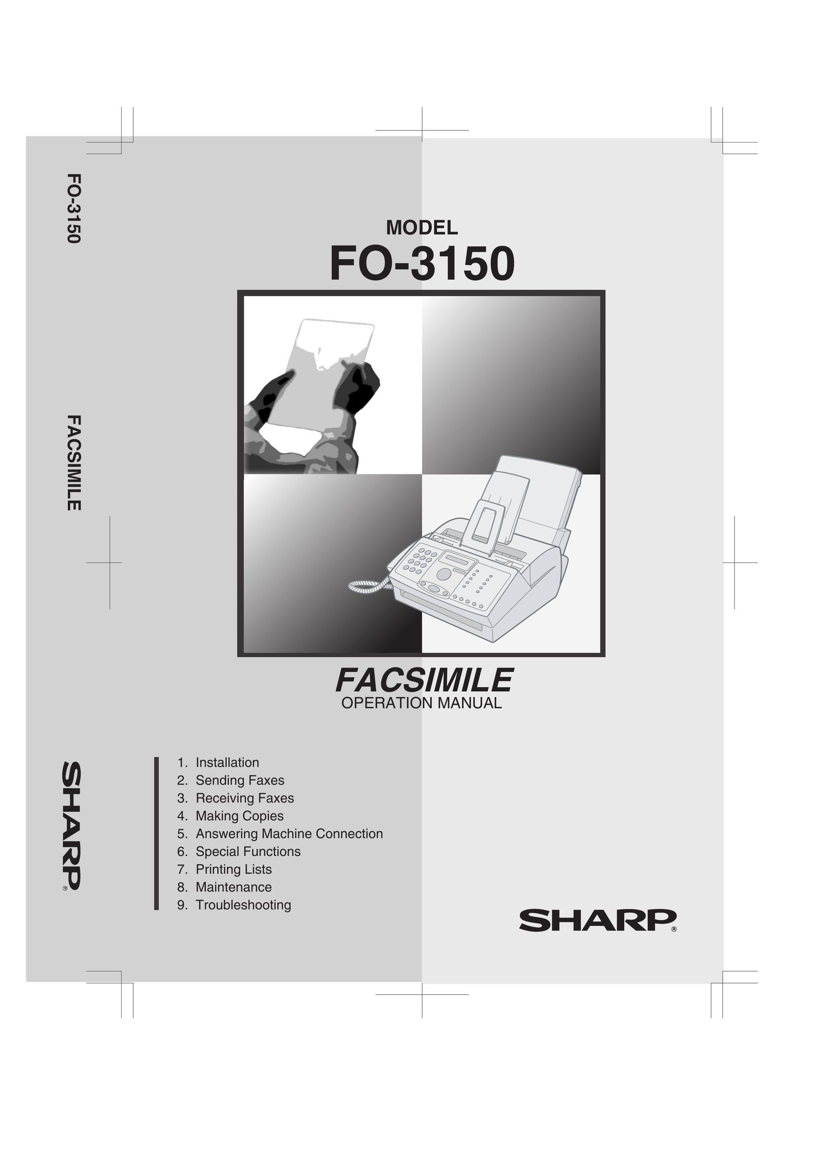 Sharp FO-3150 Fax Machine User Manual