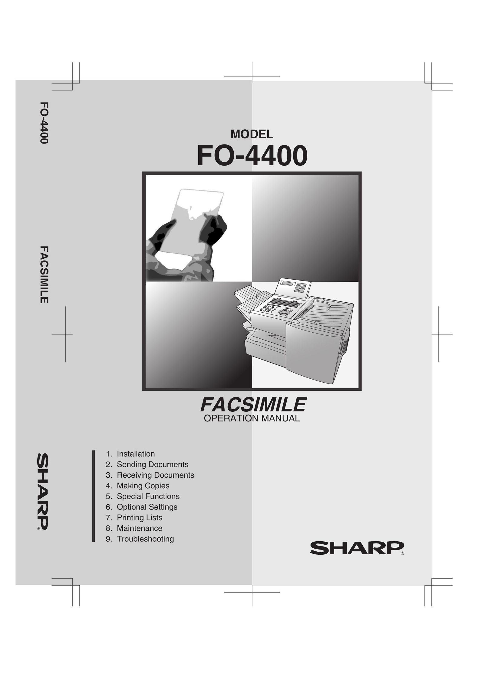 Sharp FO-4400 Fax Machine User Manual