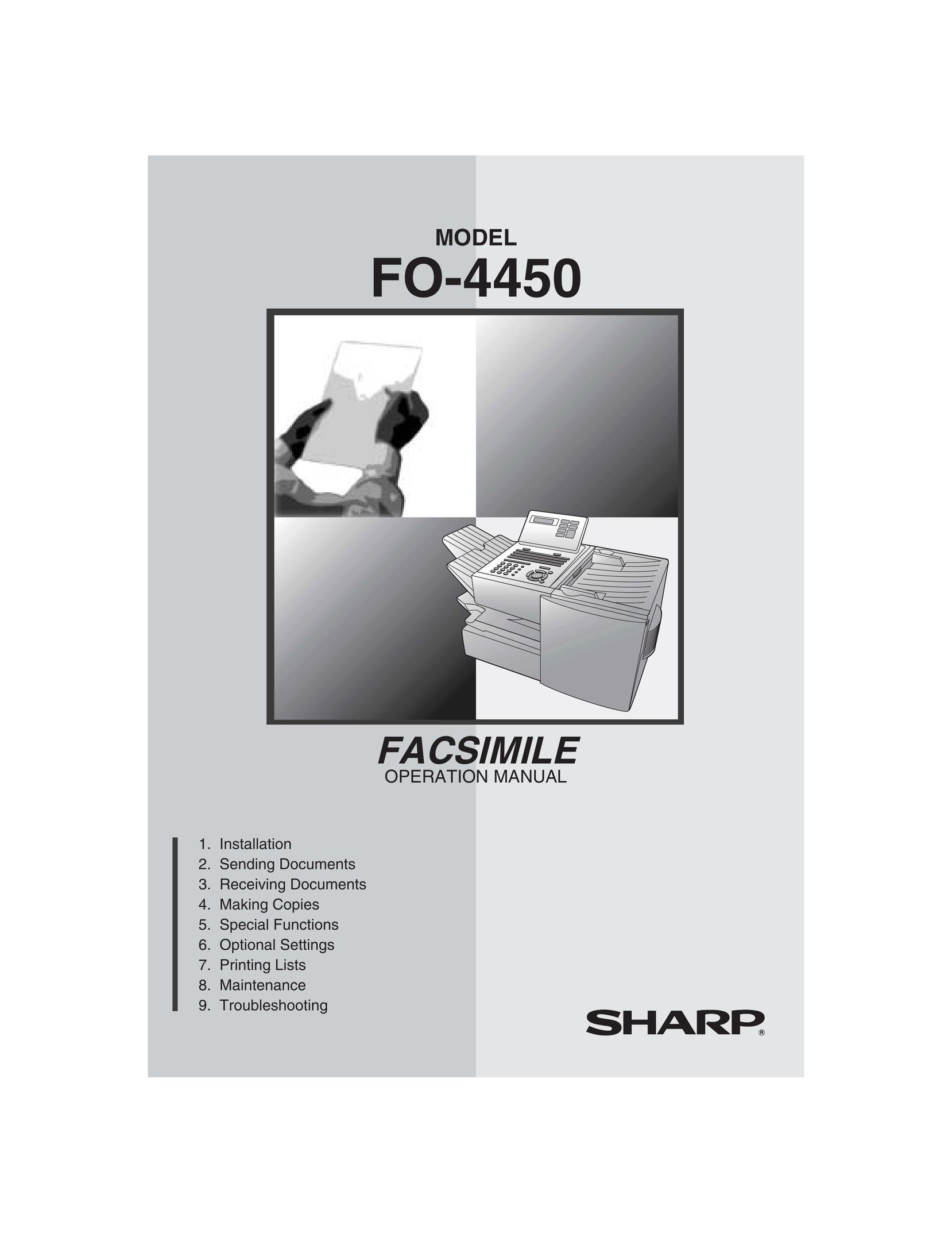 Sharp FO-4450 Fax Machine User Manual