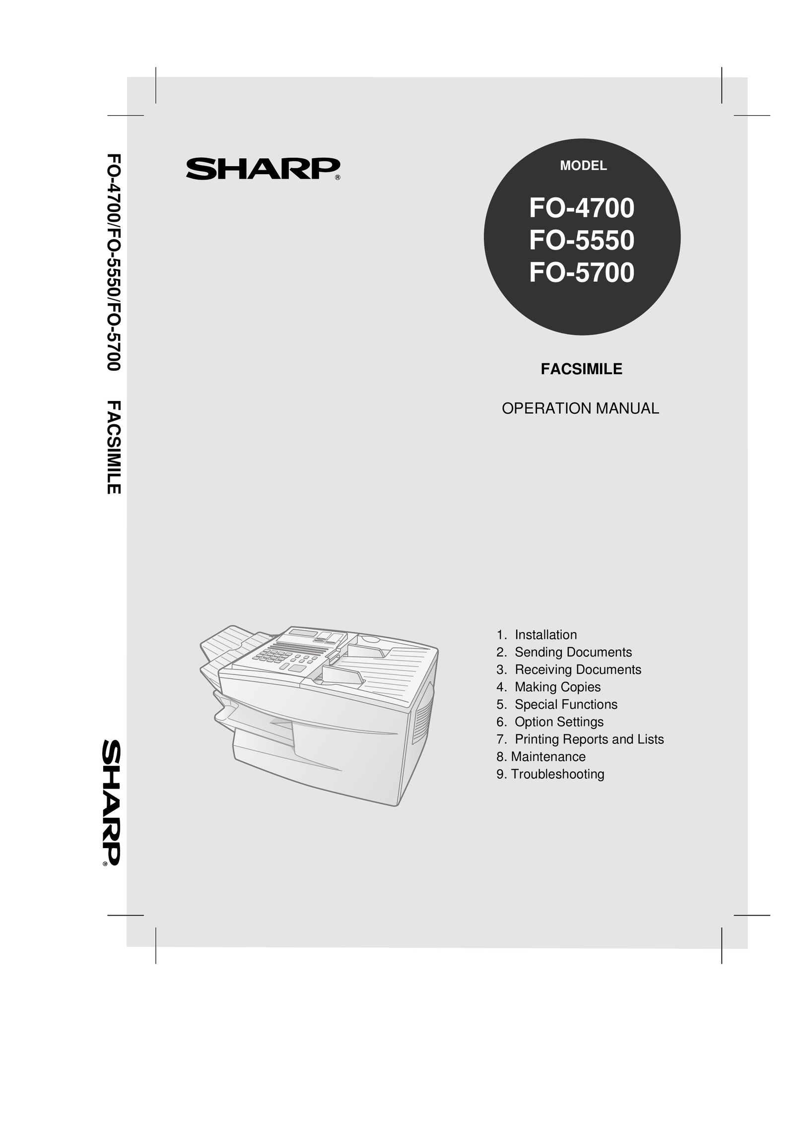 Sharp FO-5550 Fax Machine User Manual