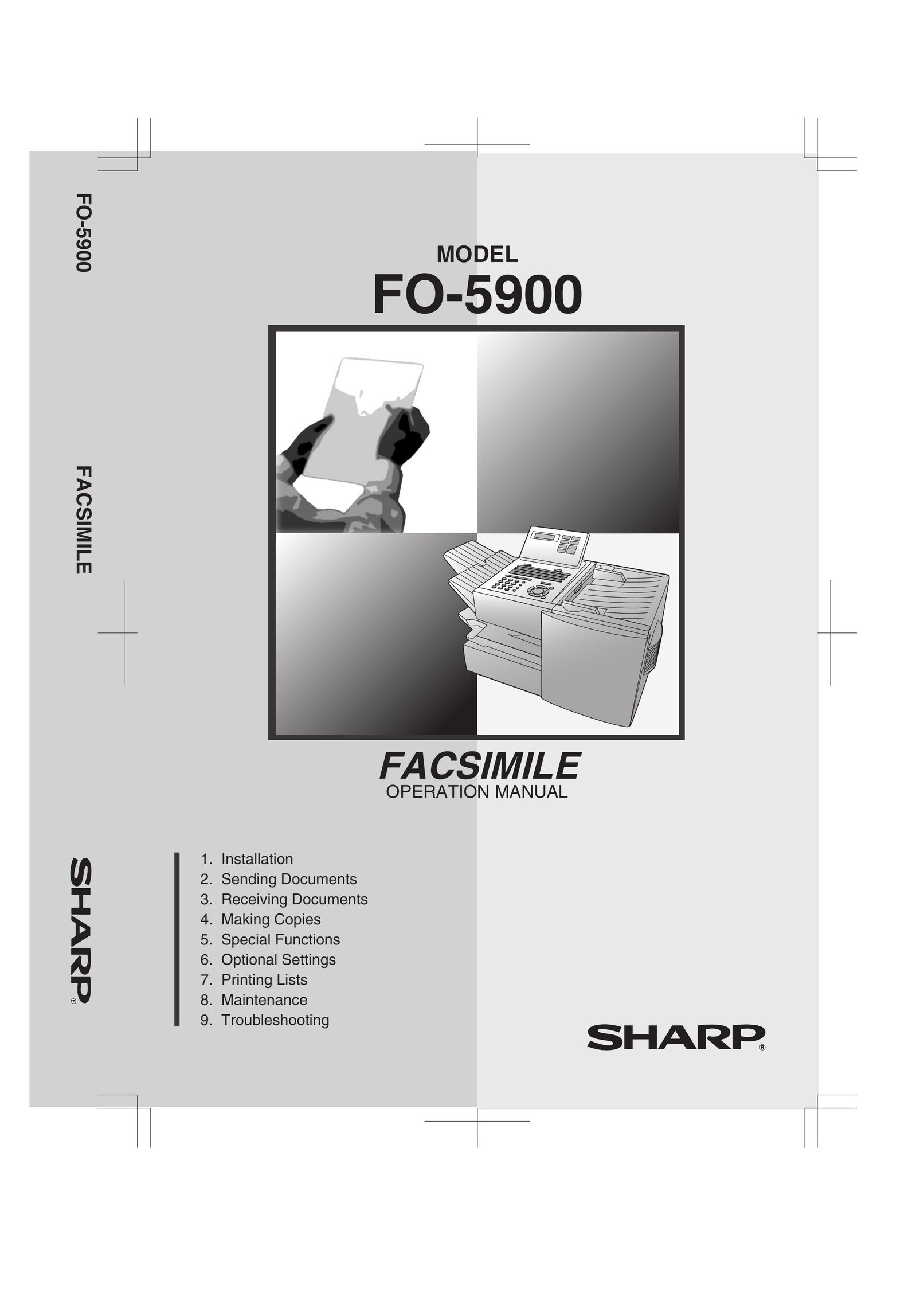 Sharp FO-5900 Fax Machine User Manual
