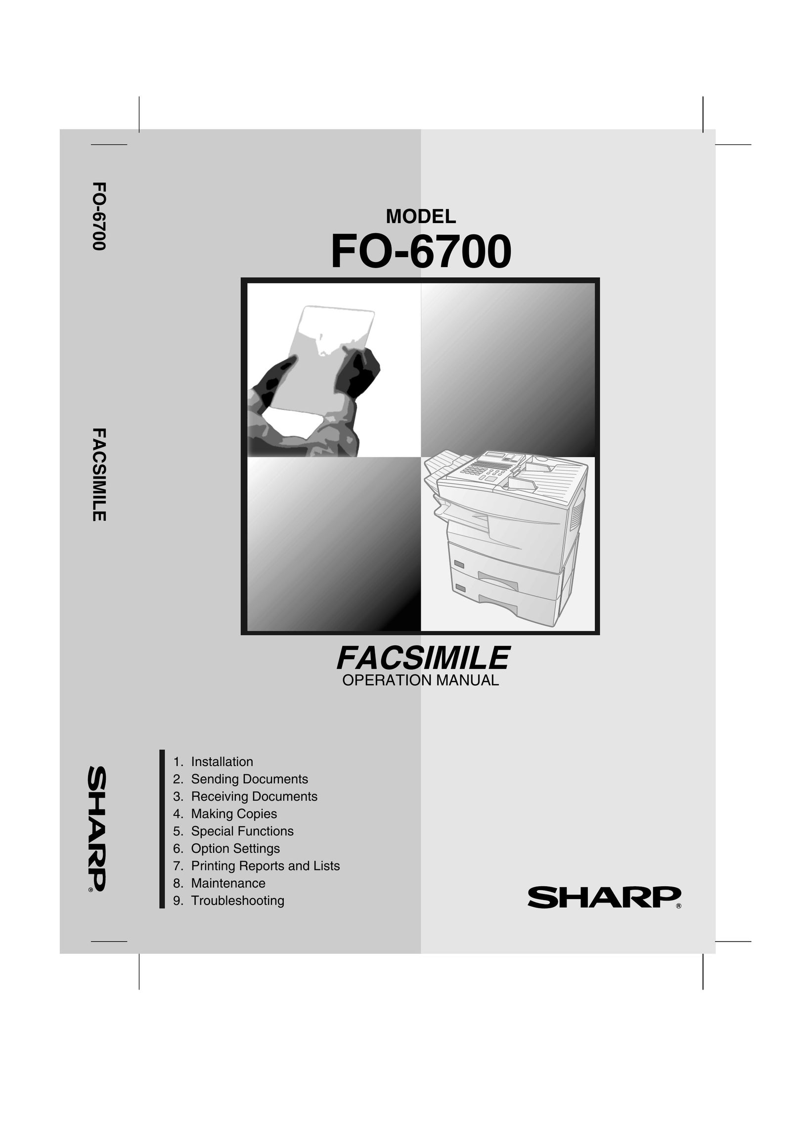 Sharp FO-6700 Fax Machine User Manual