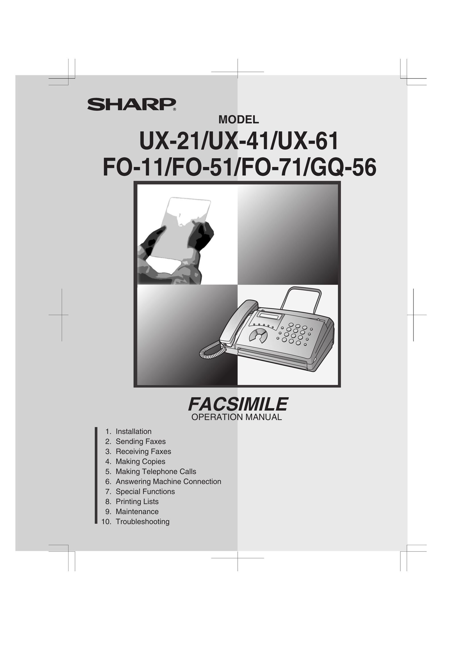 Sharp FO-71 Fax Machine User Manual
