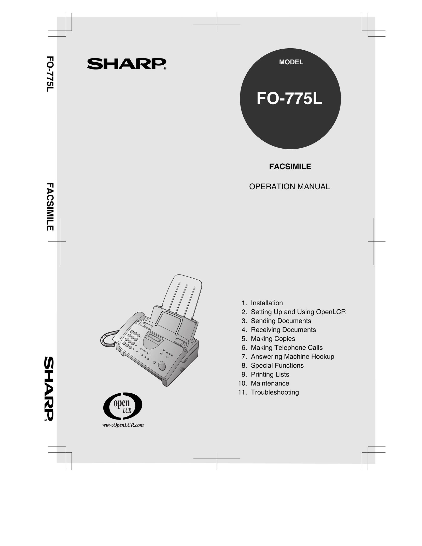 Sharp FO-775L Fax Machine User Manual