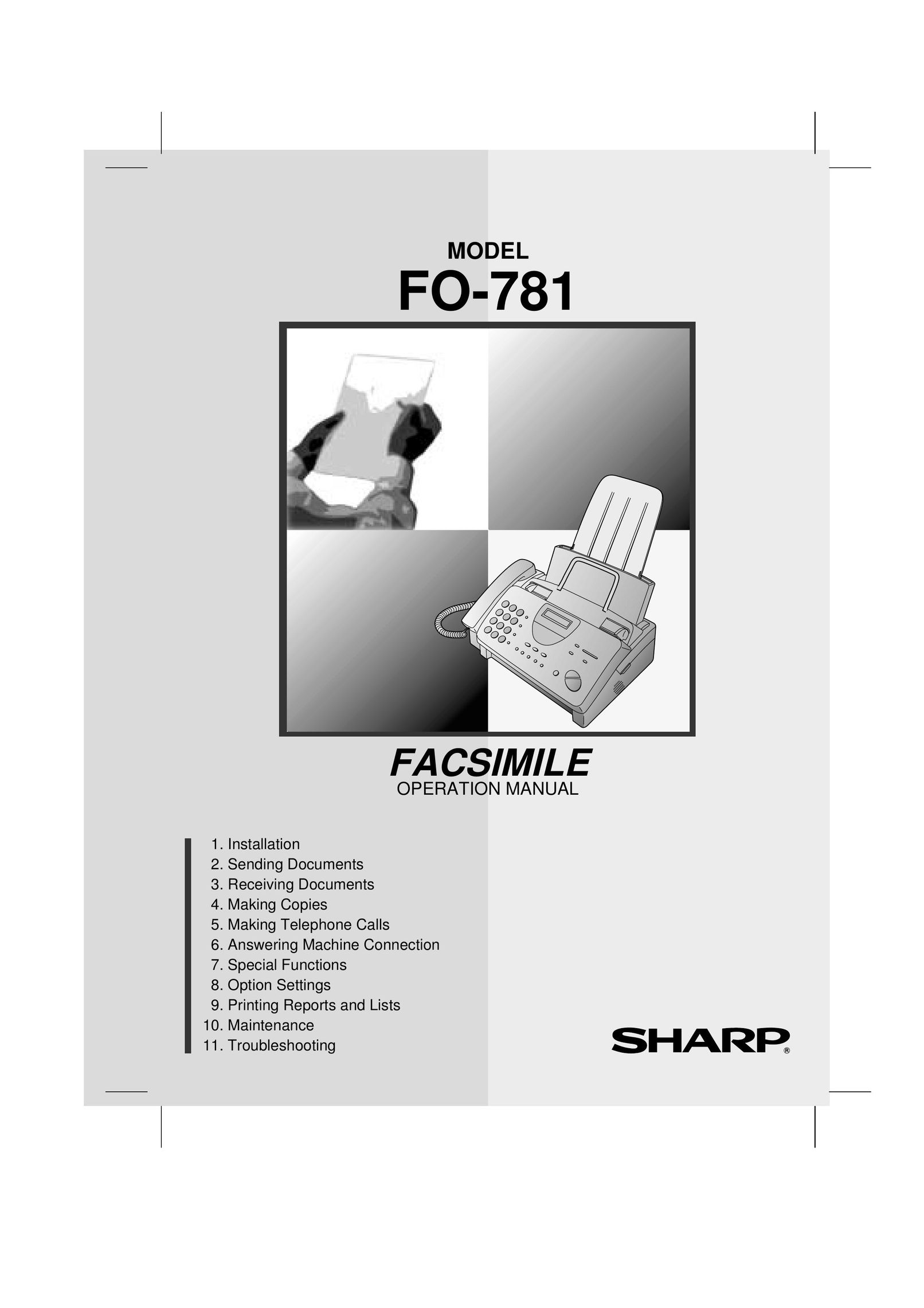 Sharp FO-781 Fax Machine User Manual