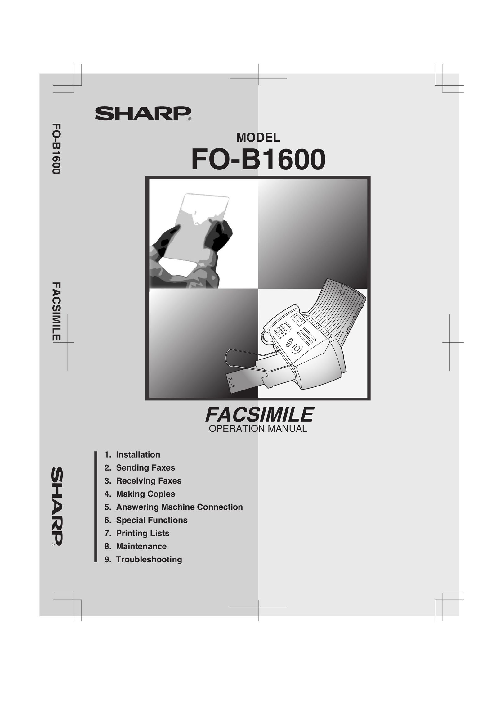 Sharp FO-B1600 Fax Machine User Manual