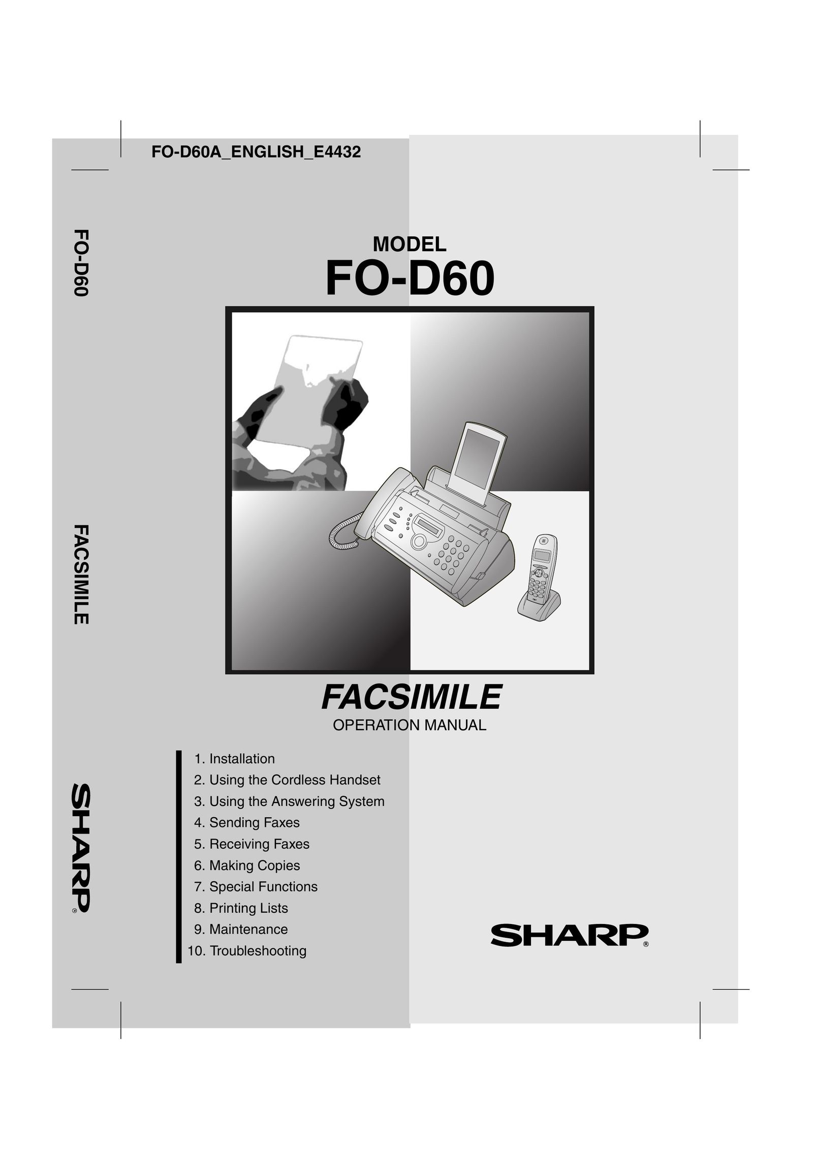 Sharp FO-D60 Fax Machine User Manual