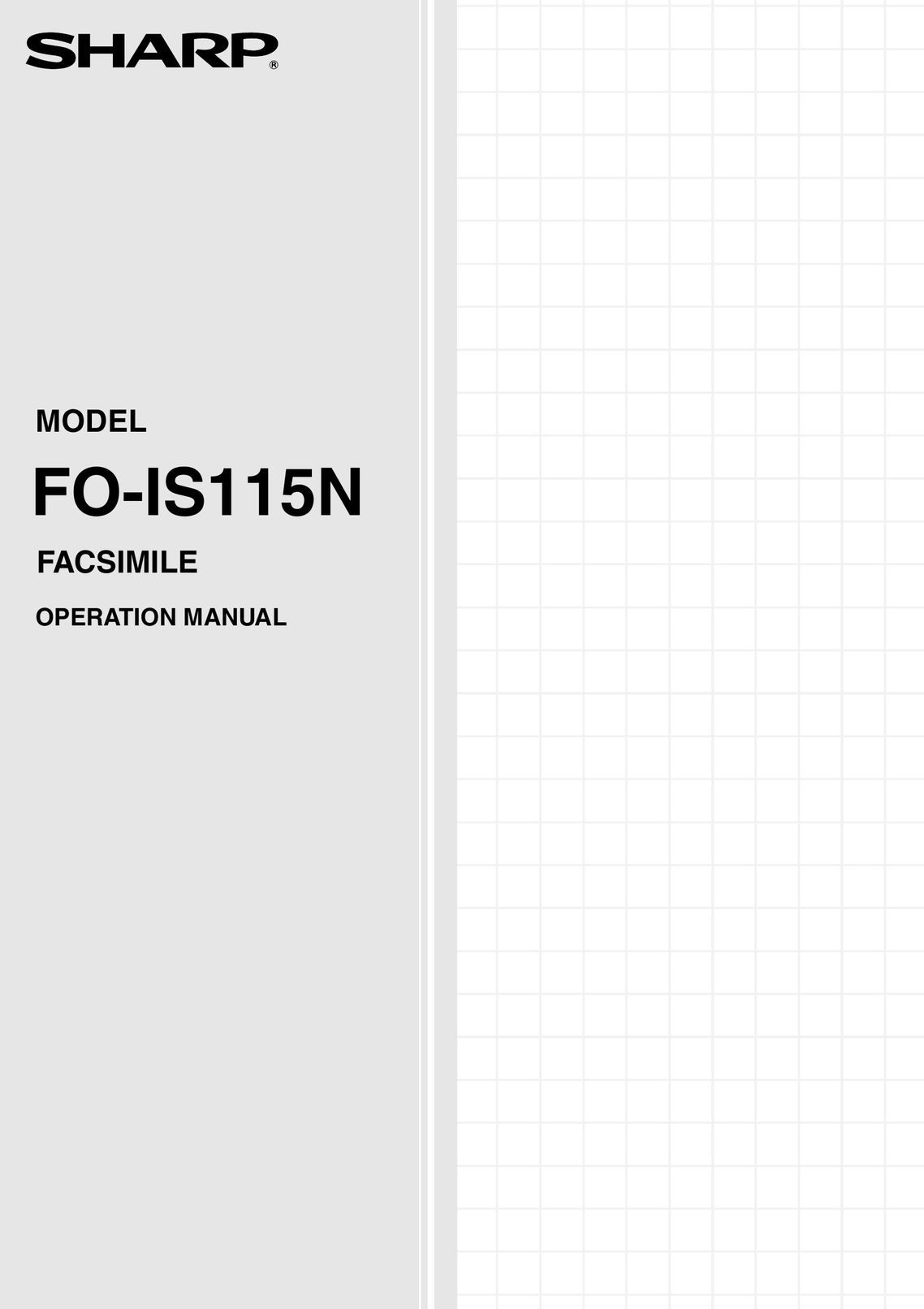 Sharp FO-IS115N Fax Machine User Manual