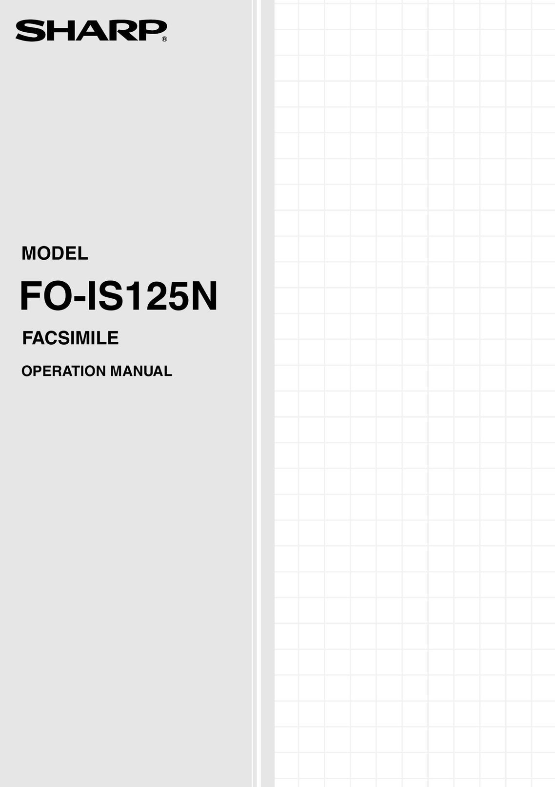 Sharp FO-IS125N Fax Machine User Manual