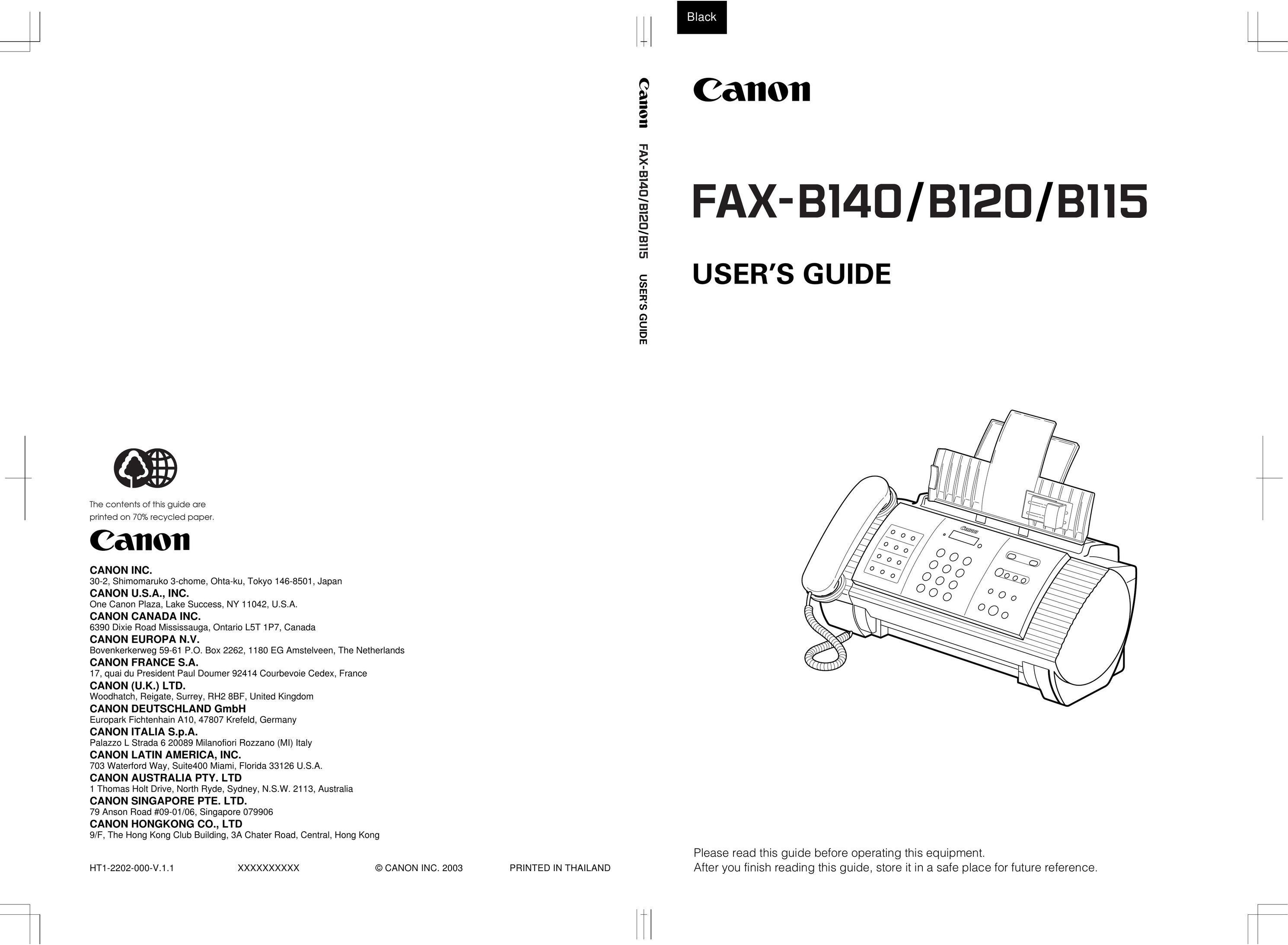 Sony FAX-B140 Fax Machine User Manual