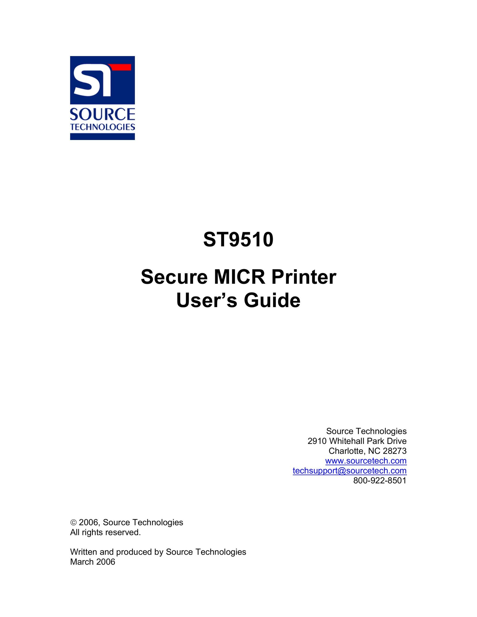 Source Technologies ST9510 Fax Machine User Manual