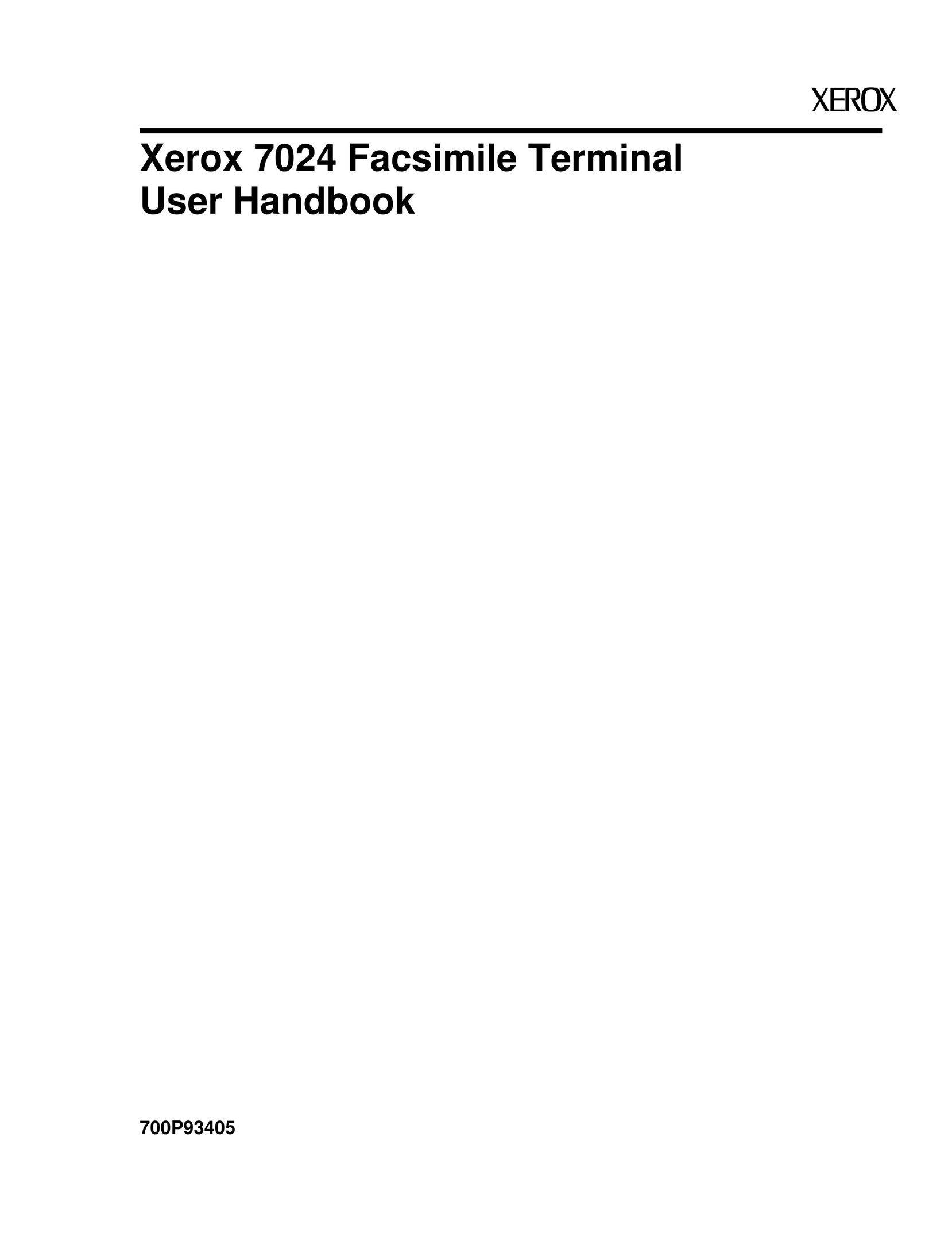 Xerox 7024 Fax Machine User Manual
