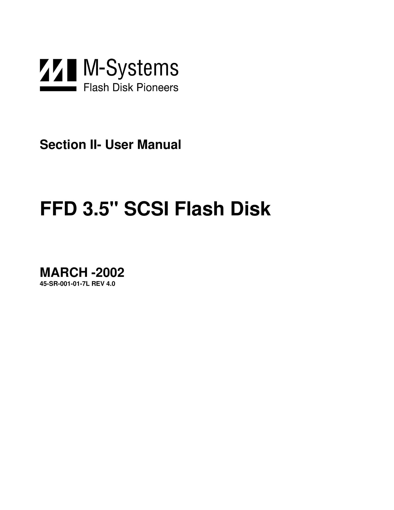 M-Systems Flash Disk Pioneers 45-SR-001-01-7L Flash Memory User Manual