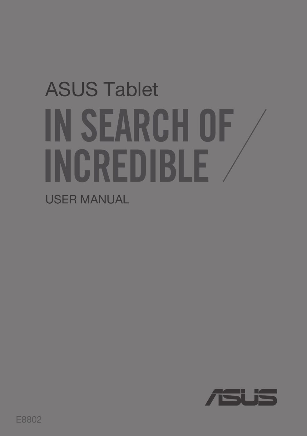Asus E8802 Graphics Tablet User Manual