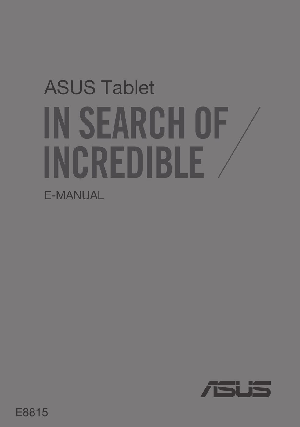 Asus E8815 Graphics Tablet User Manual