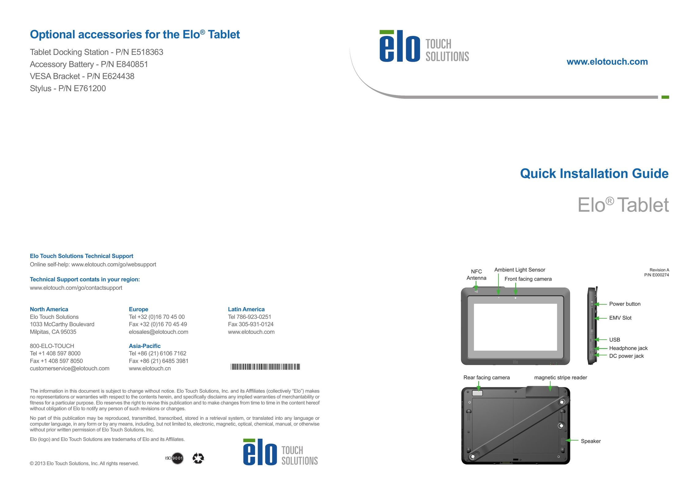 Elo TouchSystems E761200 Graphics Tablet User Manual
