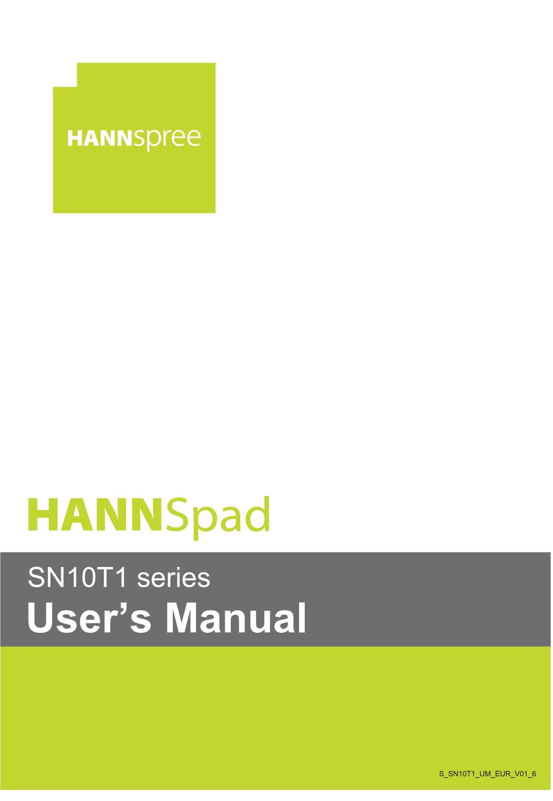 HANNspree SN10T1 Graphics Tablet User Manual