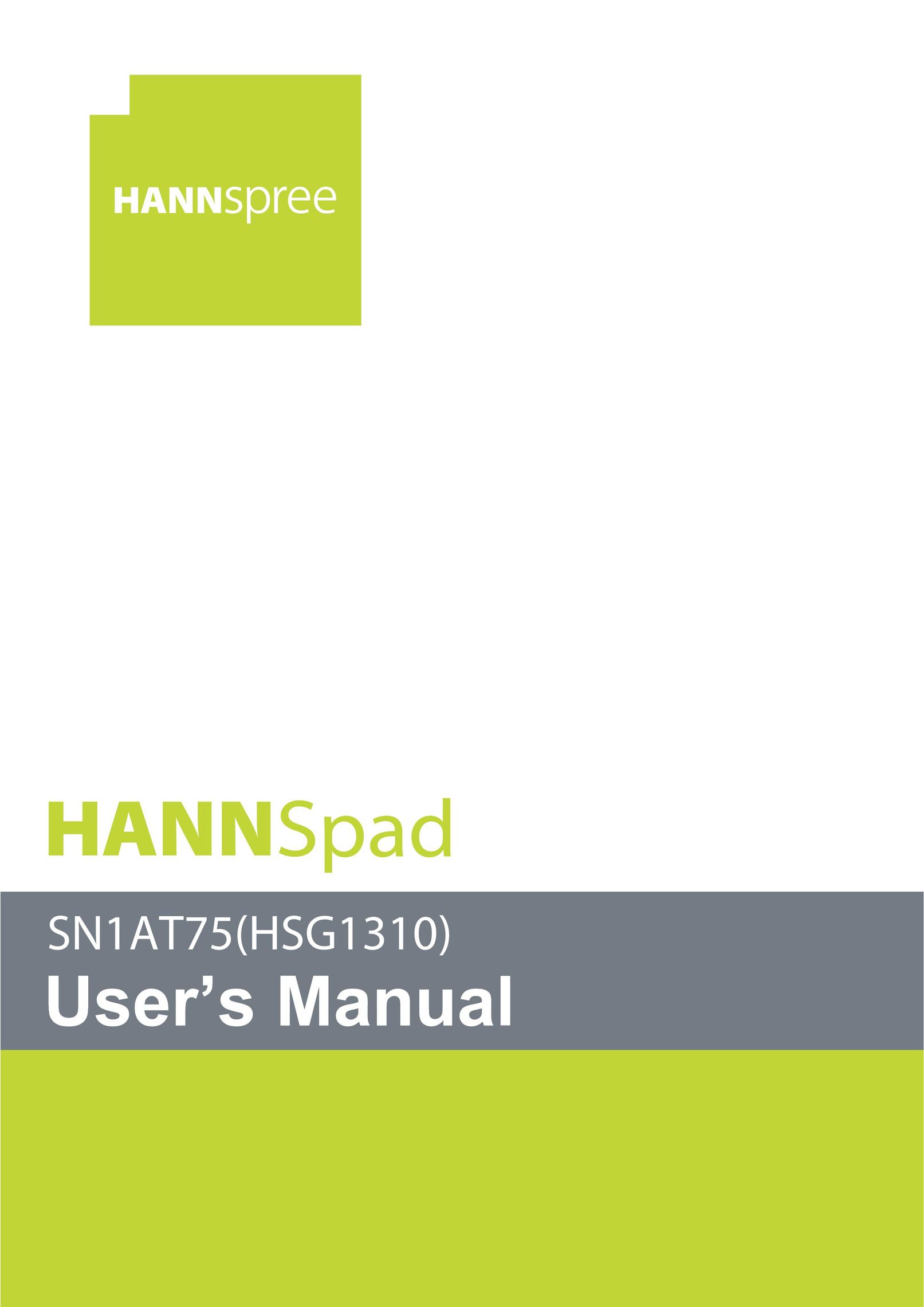 HANNspree SN1AT75(HSG1310) Graphics Tablet User Manual