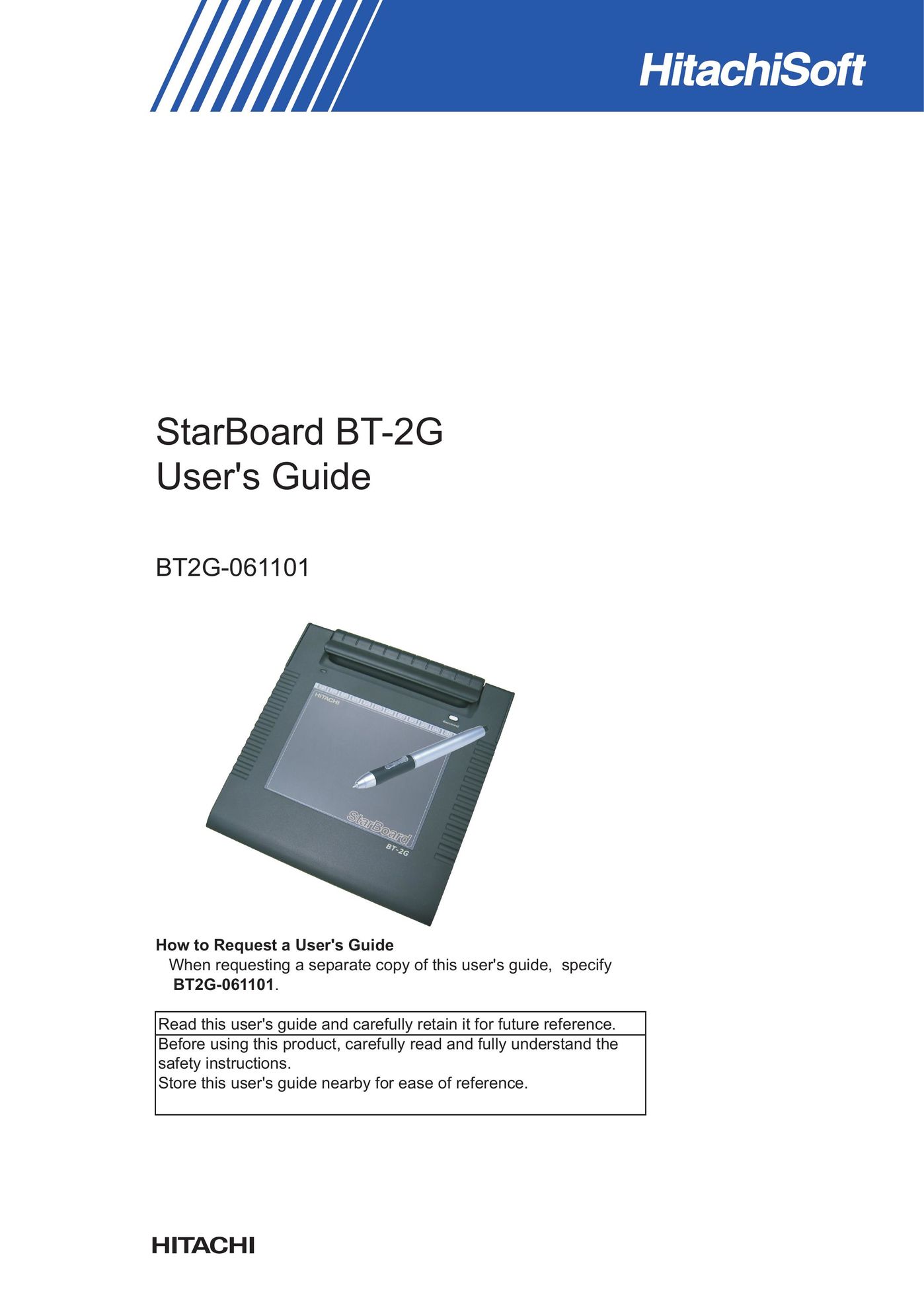 Hitachi BT-2G Graphics Tablet User Manual