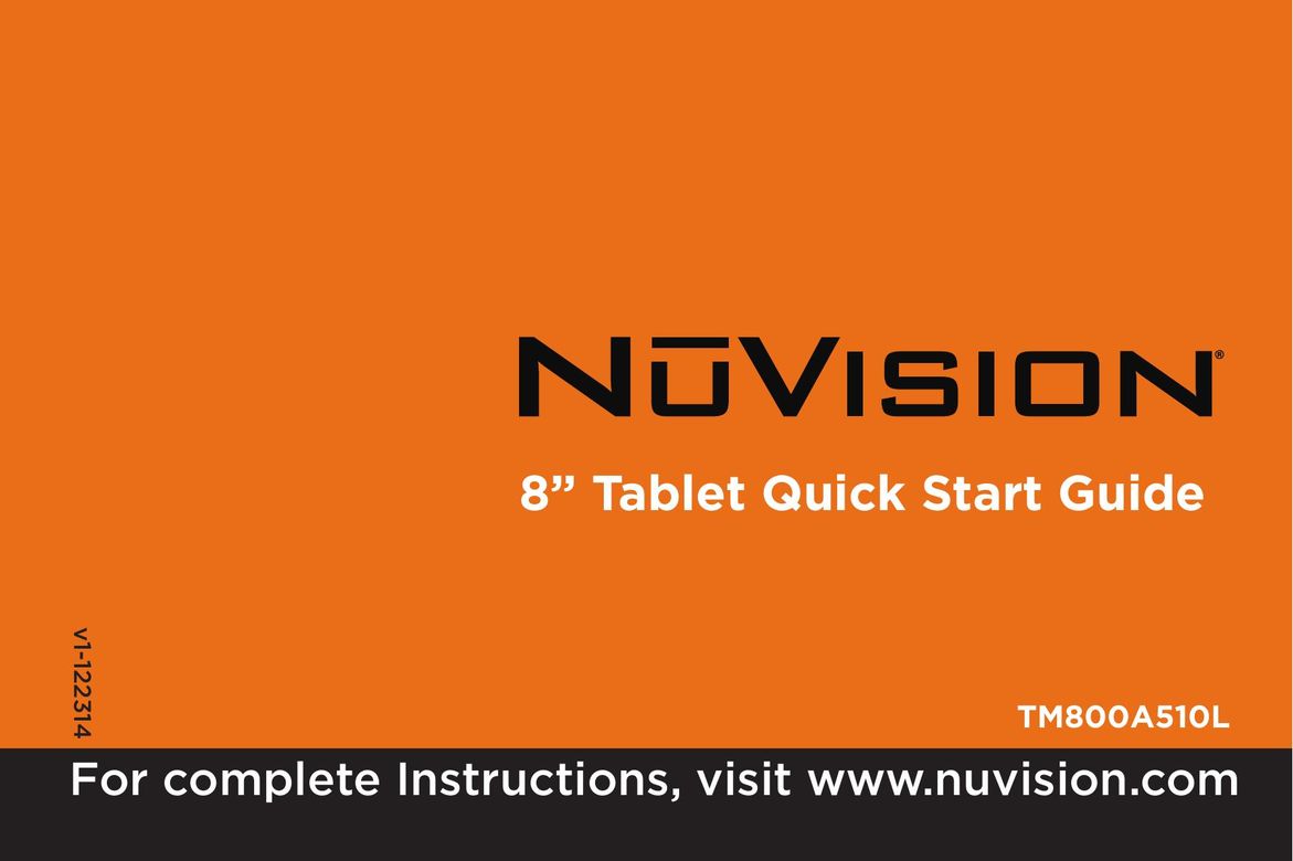 NuVision TM800A510L Graphics Tablet User Manual