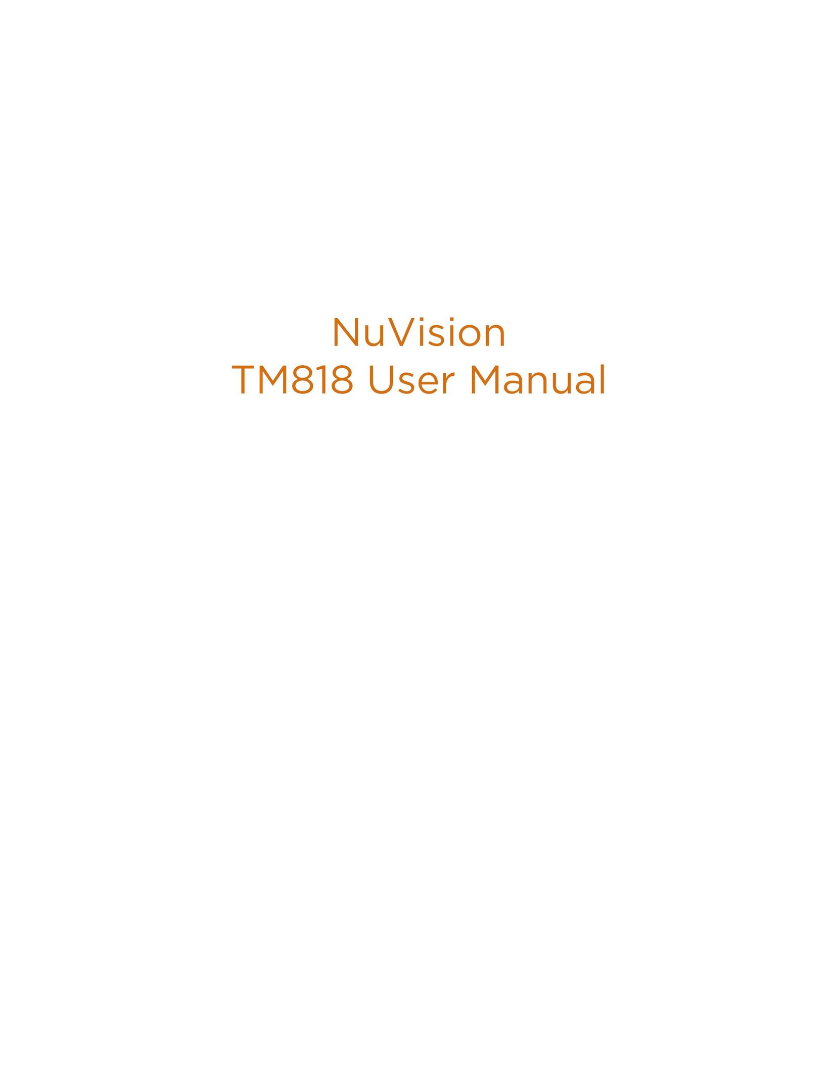 NuVision TM818 Graphics Tablet User Manual
