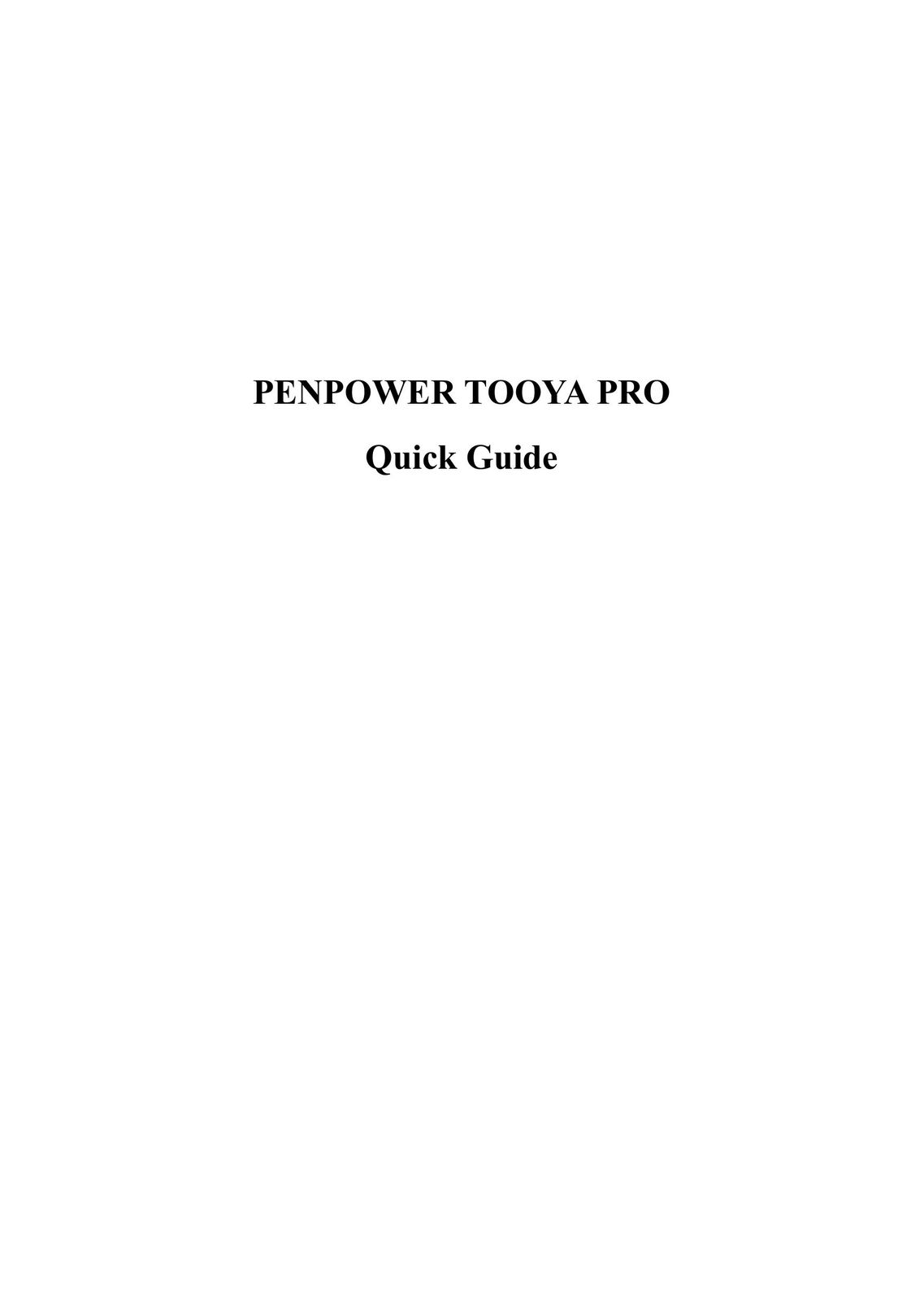 Penpower TOOYA PRO Graphics Tablet User Manual