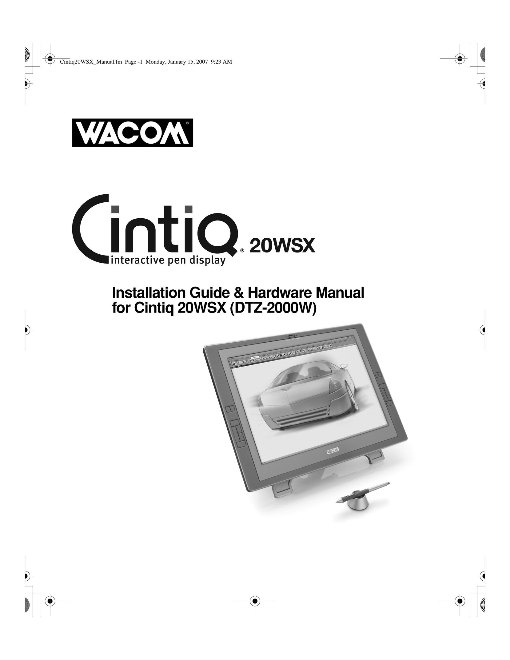 Wacom 20WSX Graphics Tablet User Manual