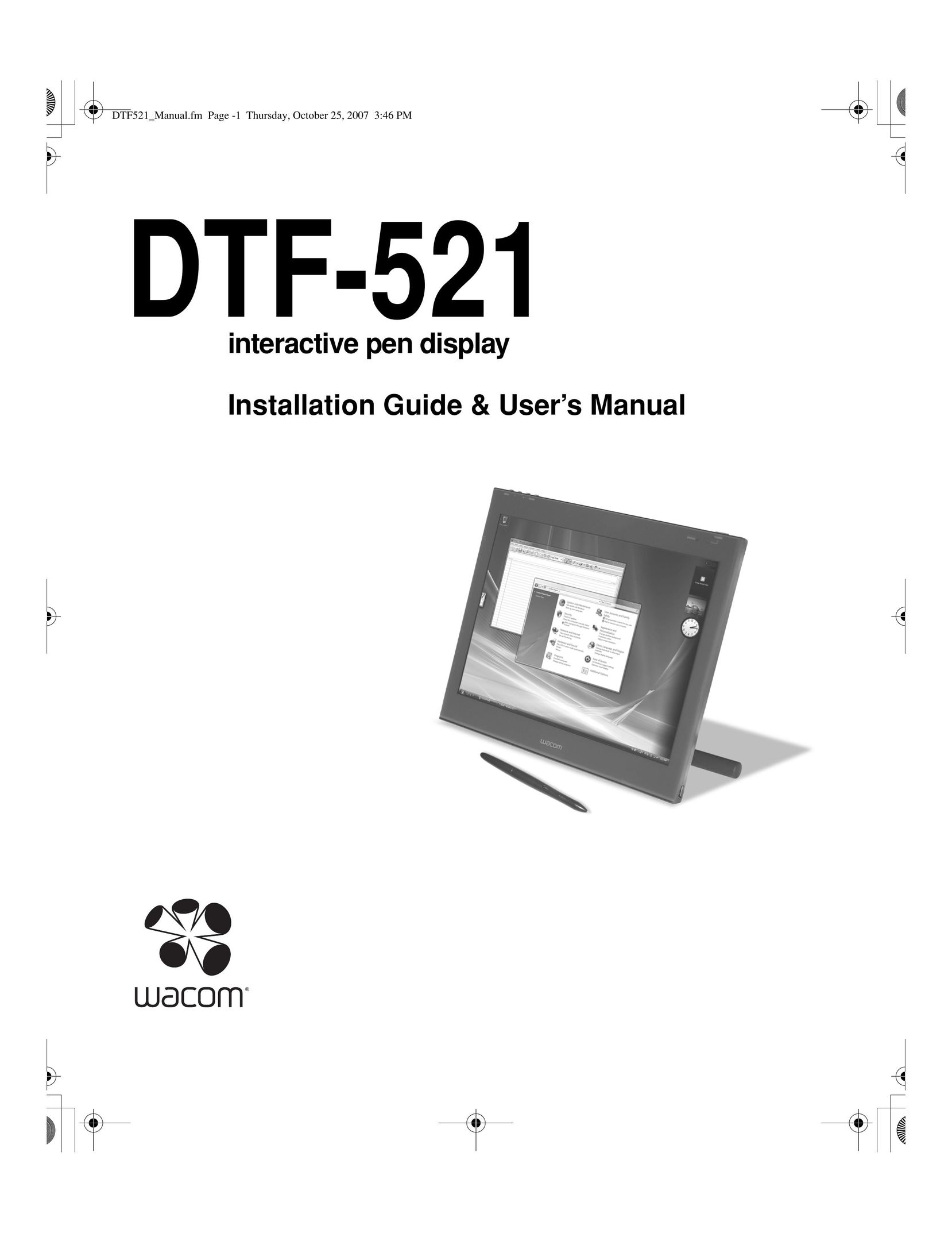 Wacom DTF-521 Graphics Tablet User Manual