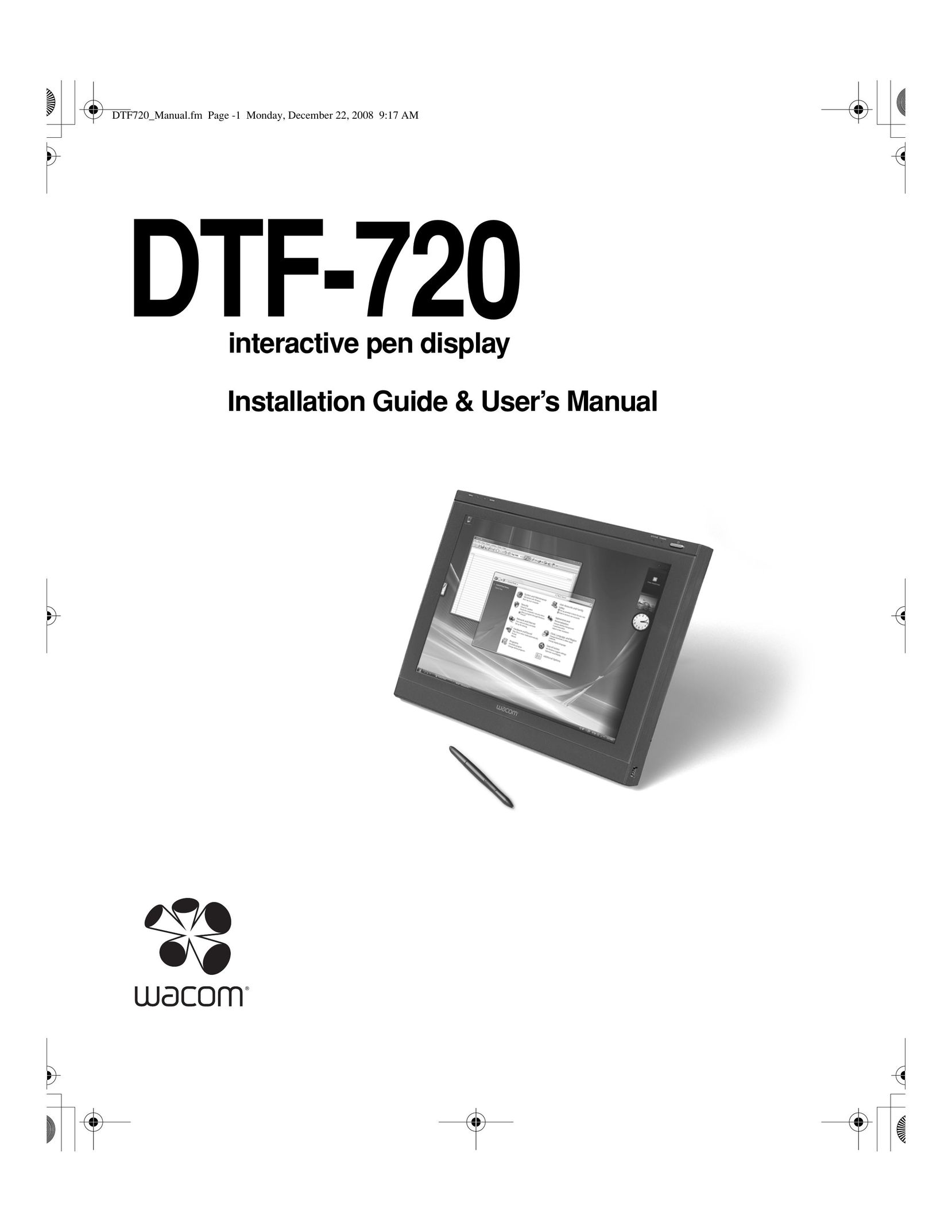 Wacom DTF-720 Graphics Tablet User Manual
