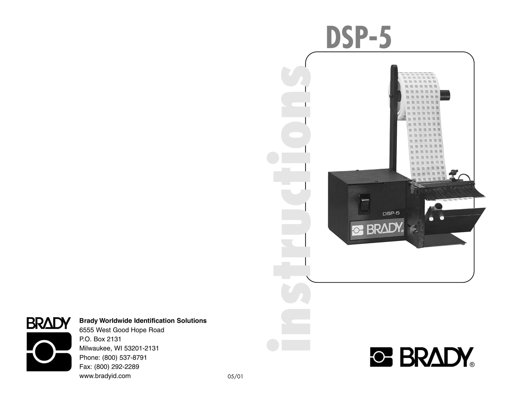 Brady DSP-5 Label Maker User Manual