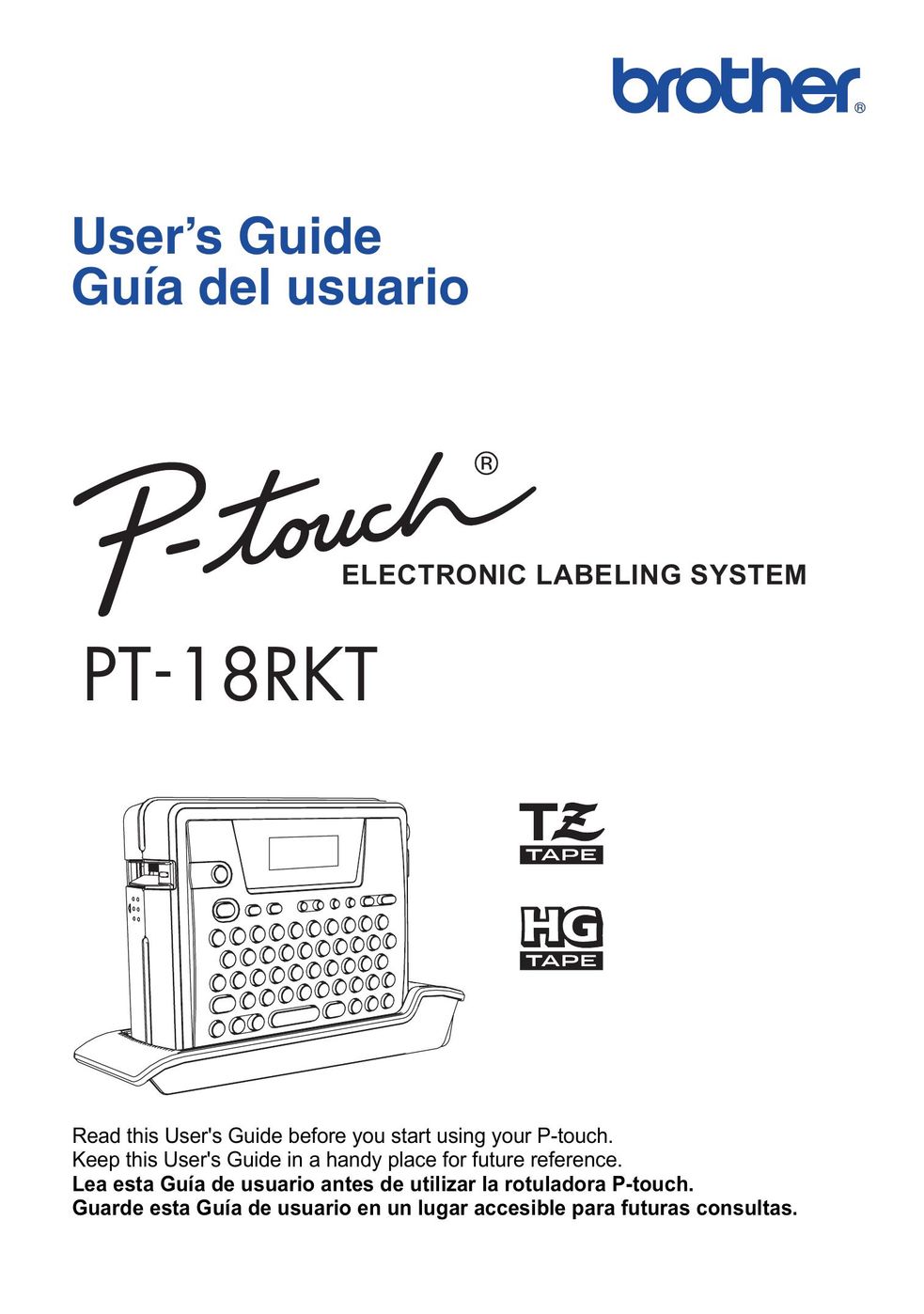 Brother PT-18RKT Label Maker User Manual
