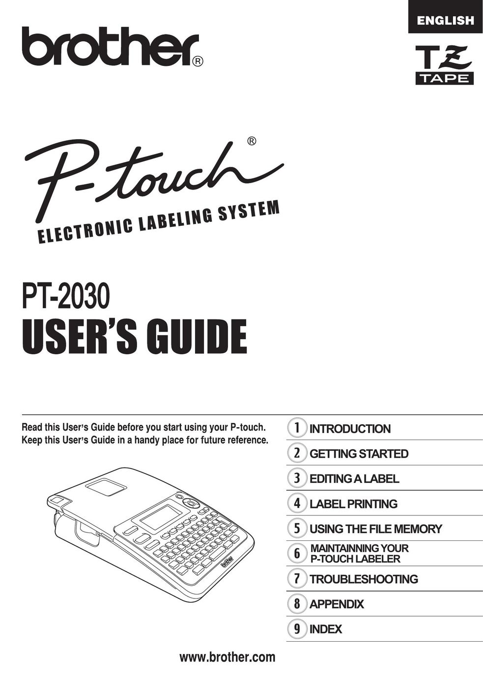 Brother PT-2030 Label Maker User Manual