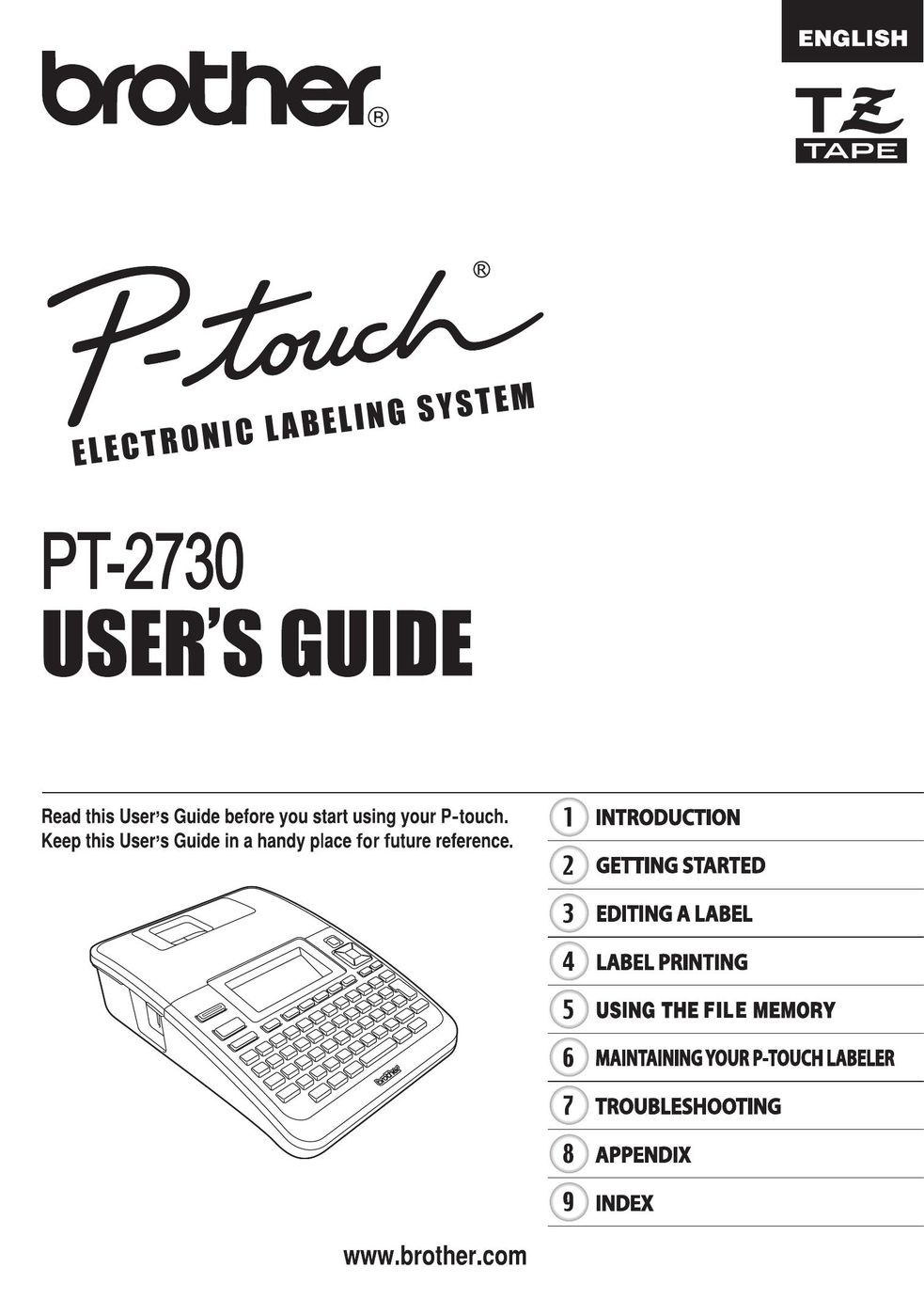Brother PT-2730 Label Maker User Manual